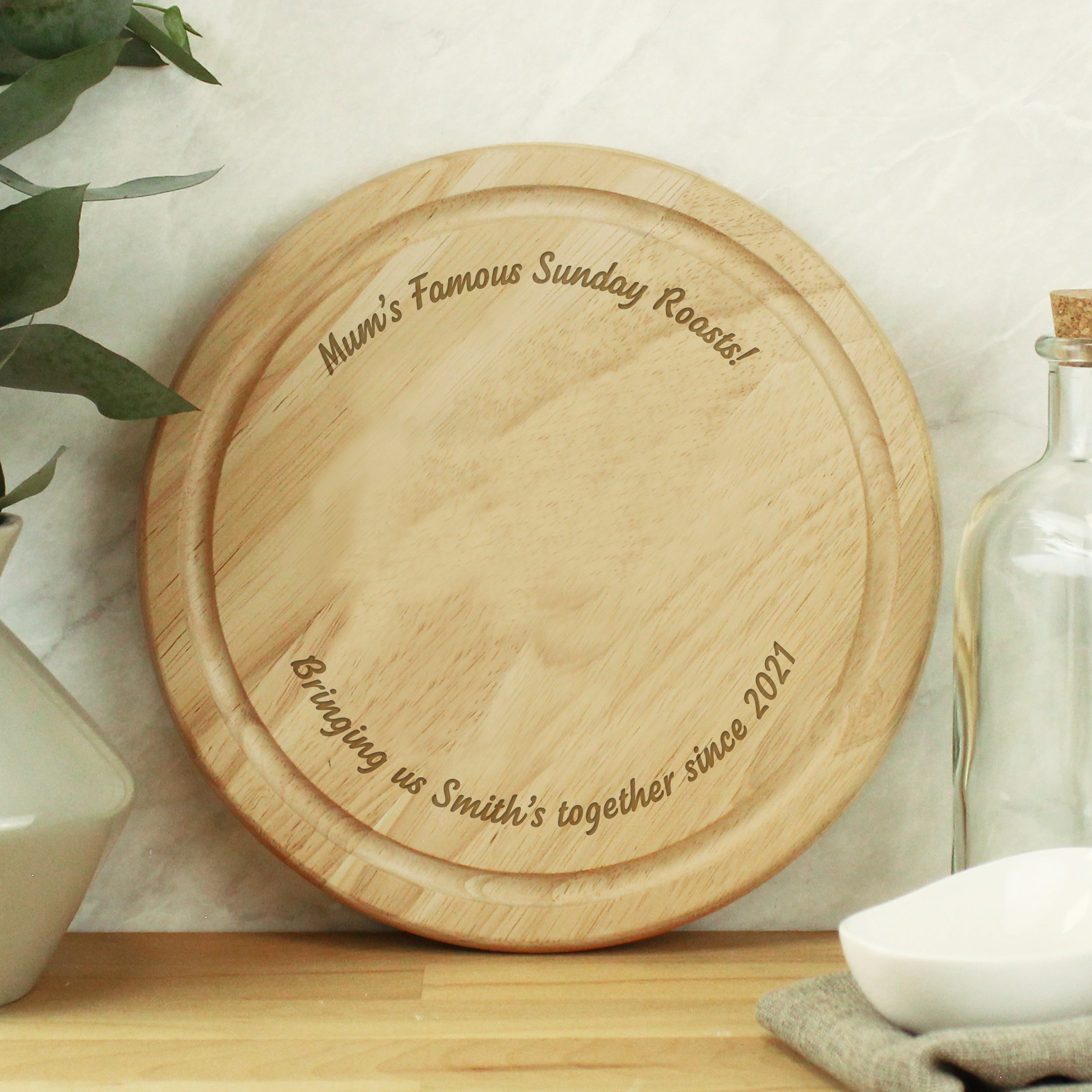 Personalised Plain Round Chopping Board - gift & personalise