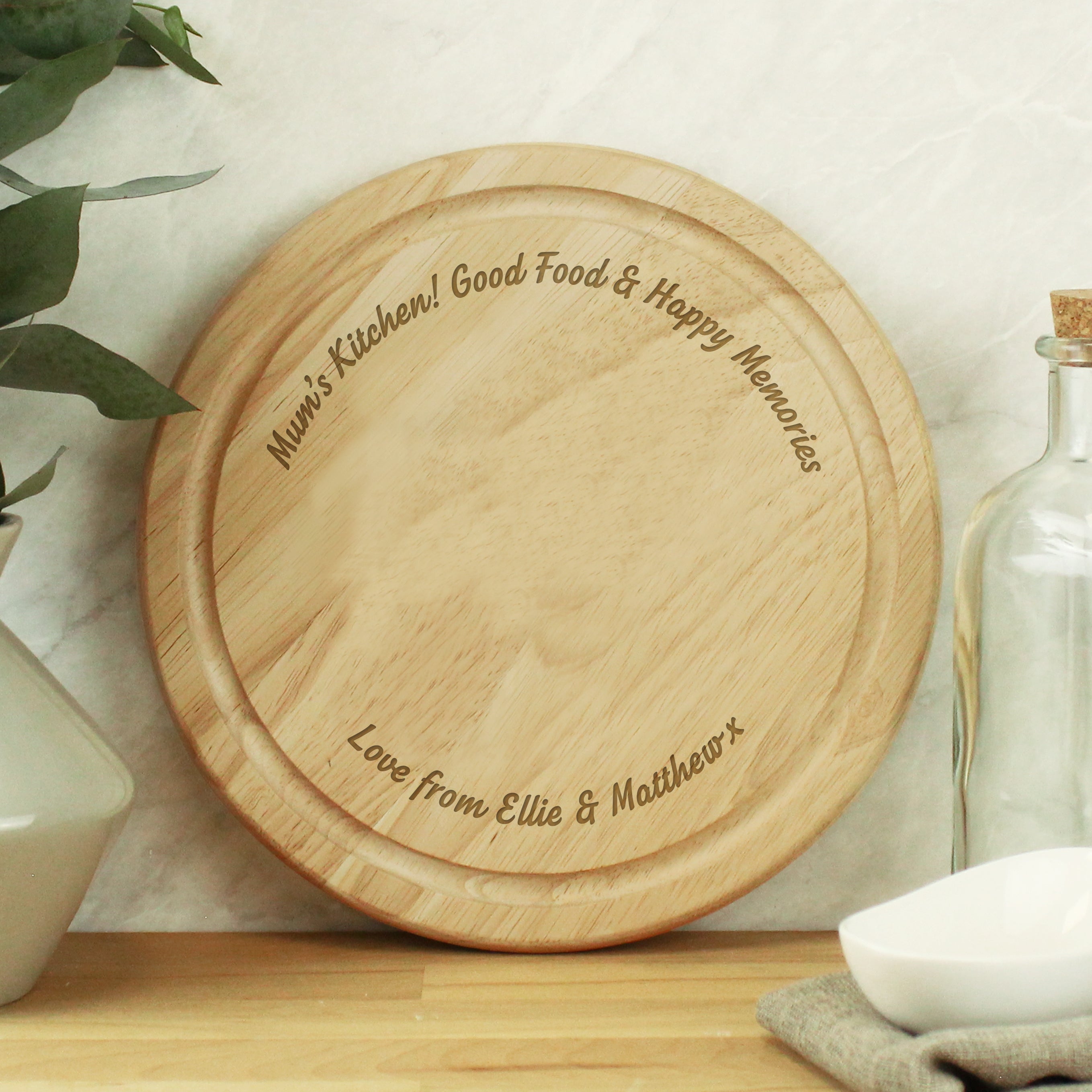 Personalised Plain Round Chopping Board - gift & personalise