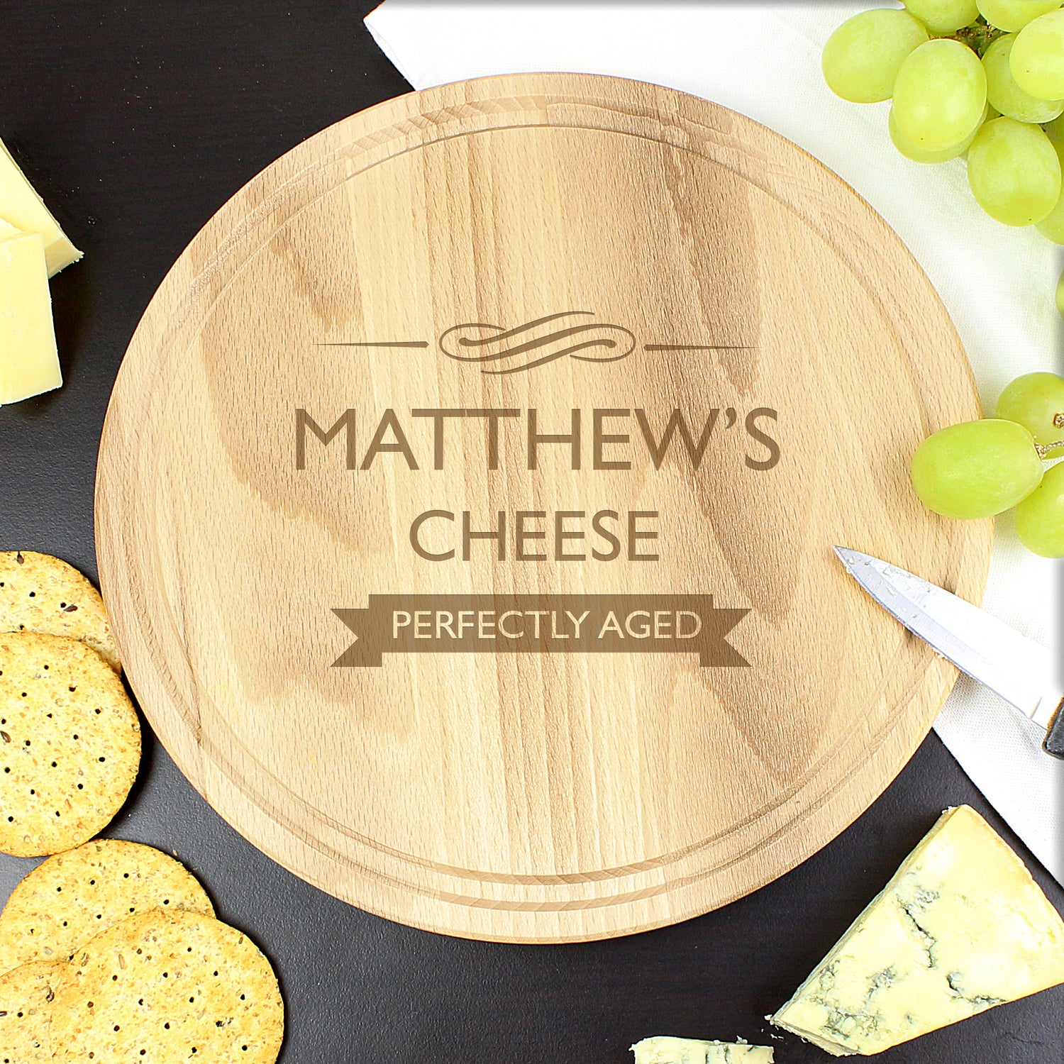 Personalised Perfectly Aged Round Chopping Board - gift & personalise