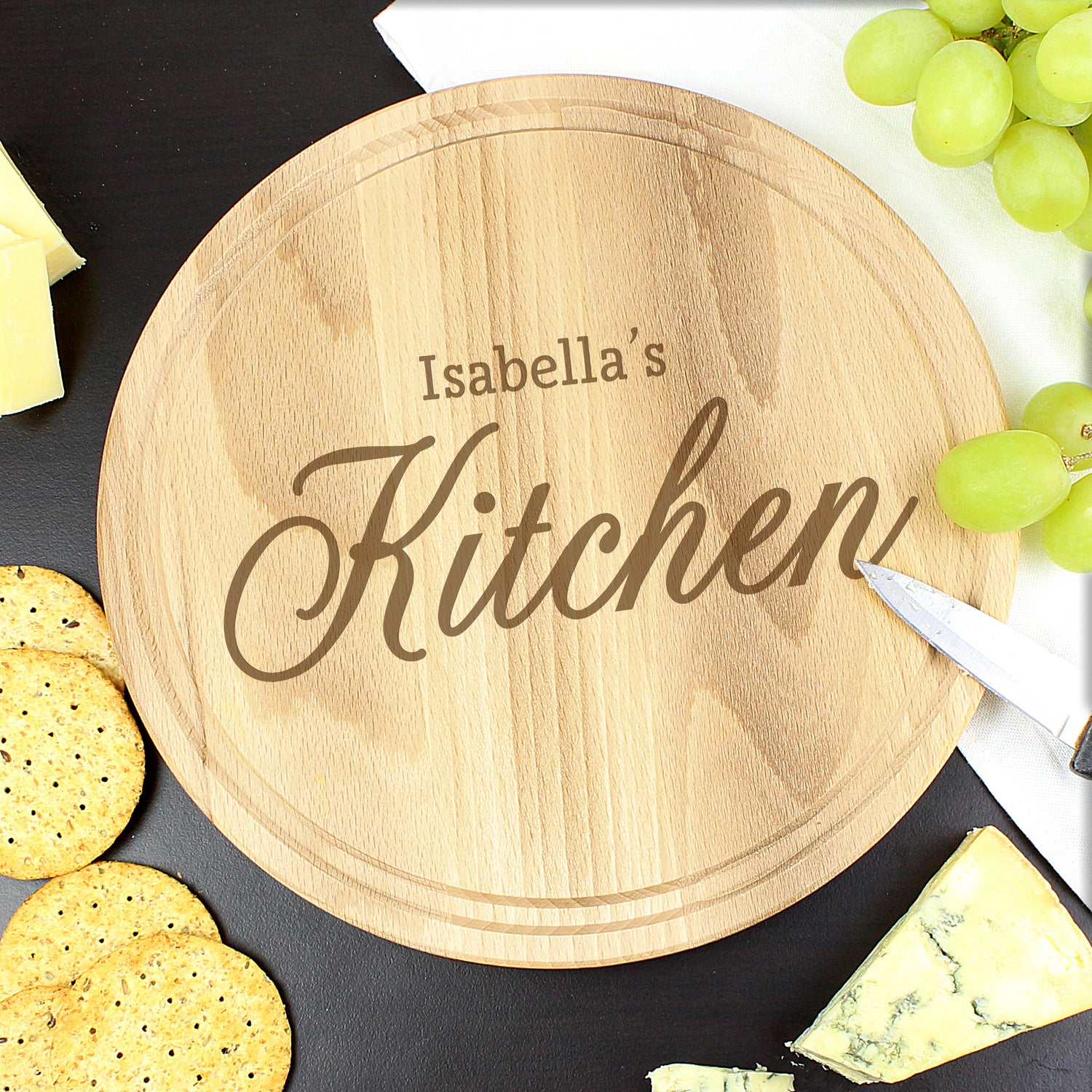 Personalised Kitchen Round Chopping Board - gift & personalise