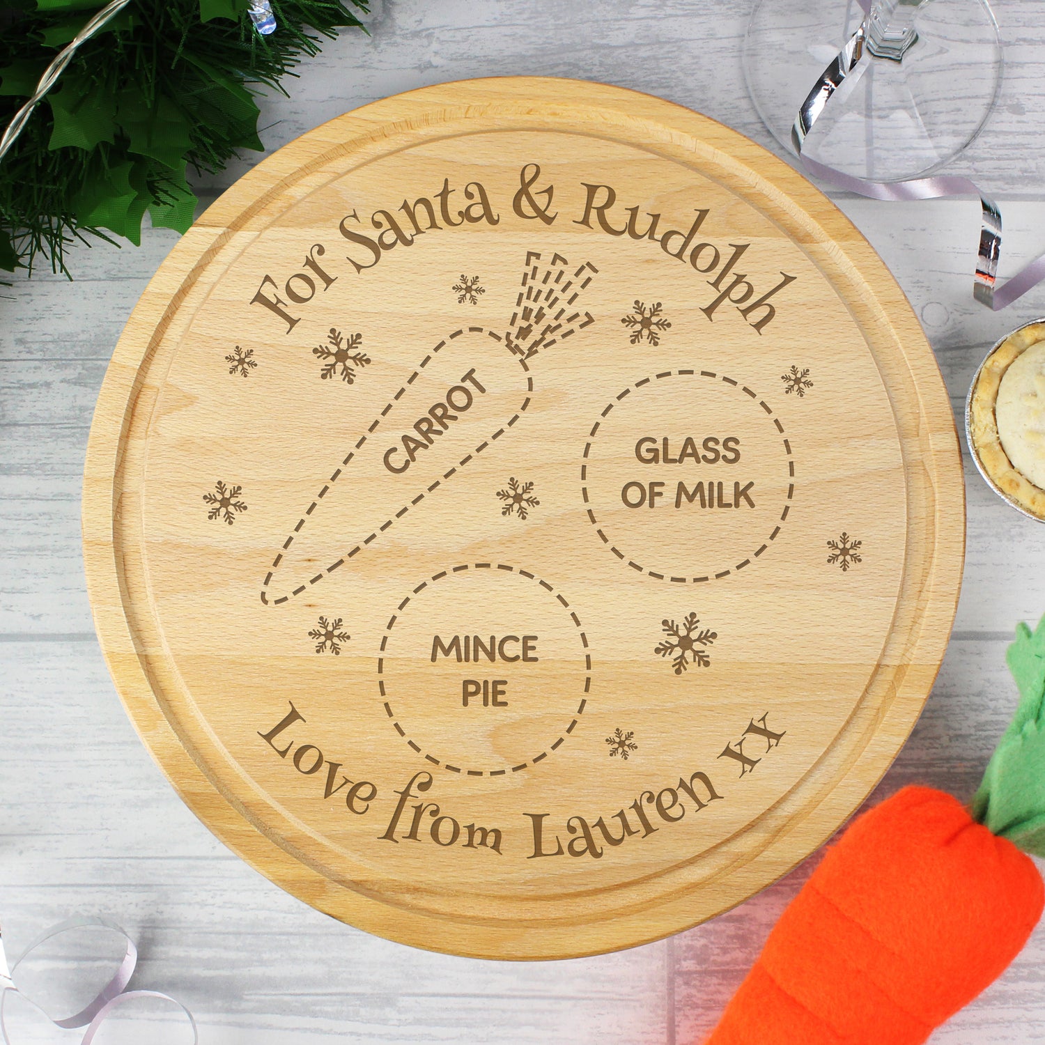 Personalised Christmas Eve Mince Pie Board - gift & personalise