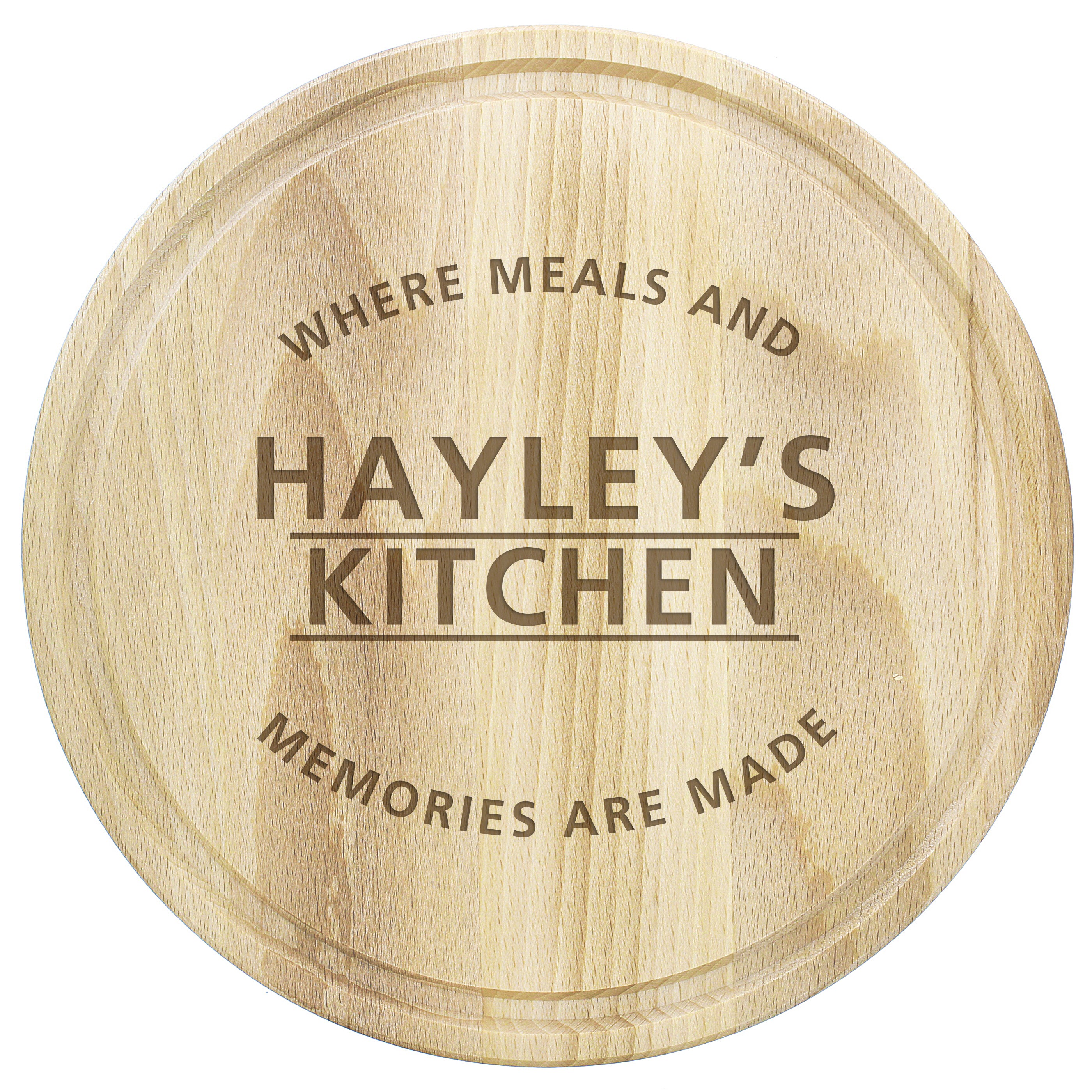 Personalised 'Meals and Memories' Round Chopping Board - gift & personalise