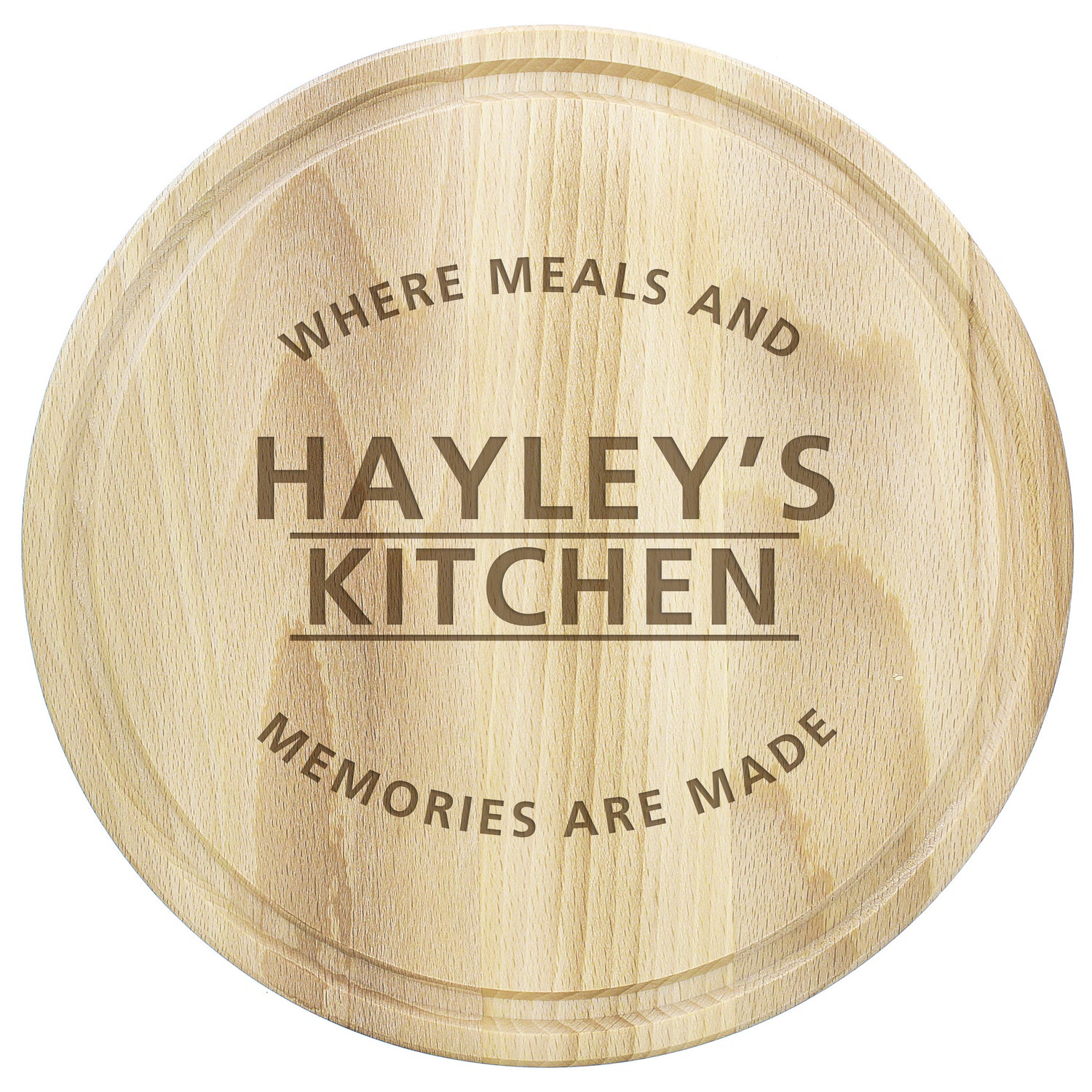 Personalised 'Meals and Memories' Round Chopping Board - gift & personalise