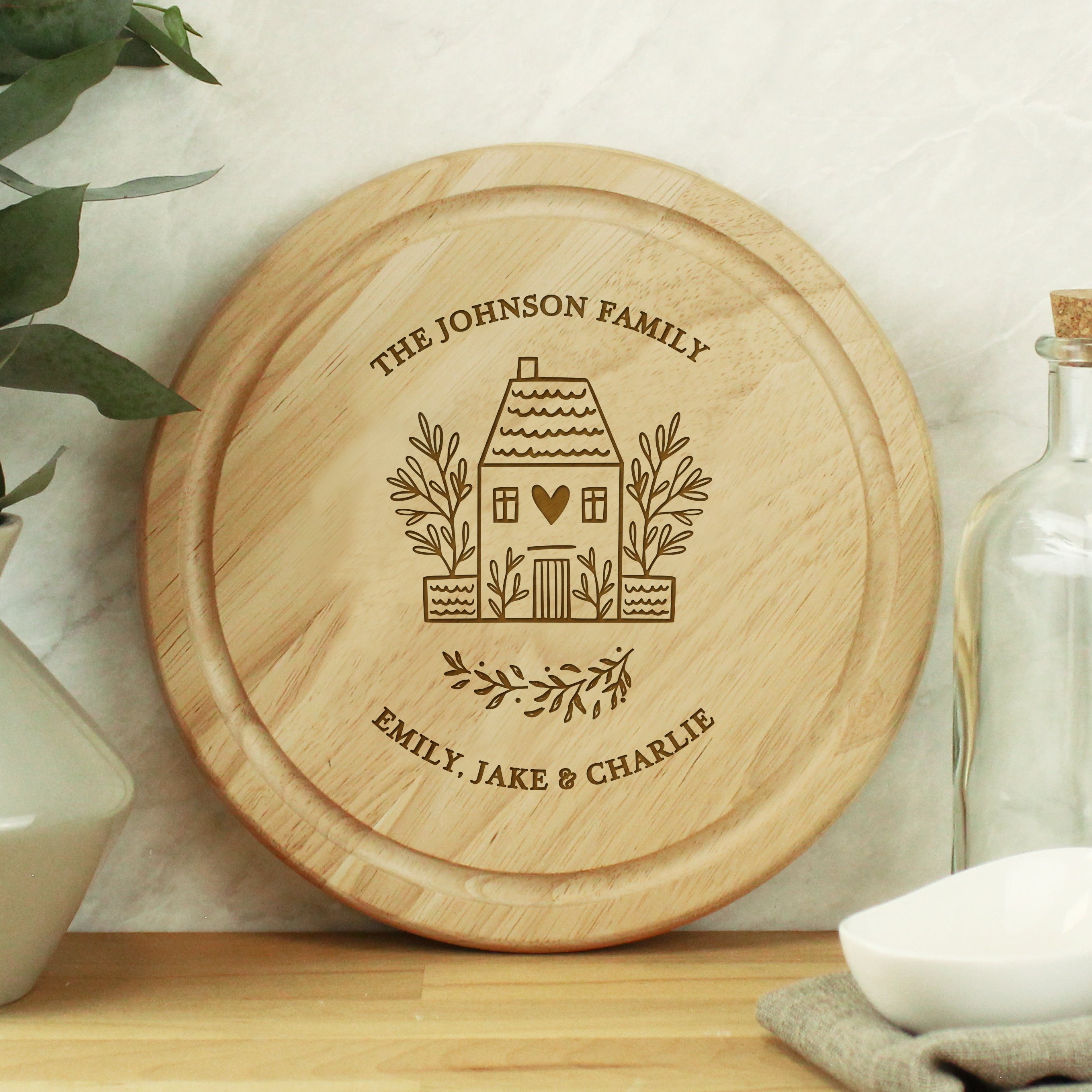 Personalised HOME Round Chopping Board - gift & personalise