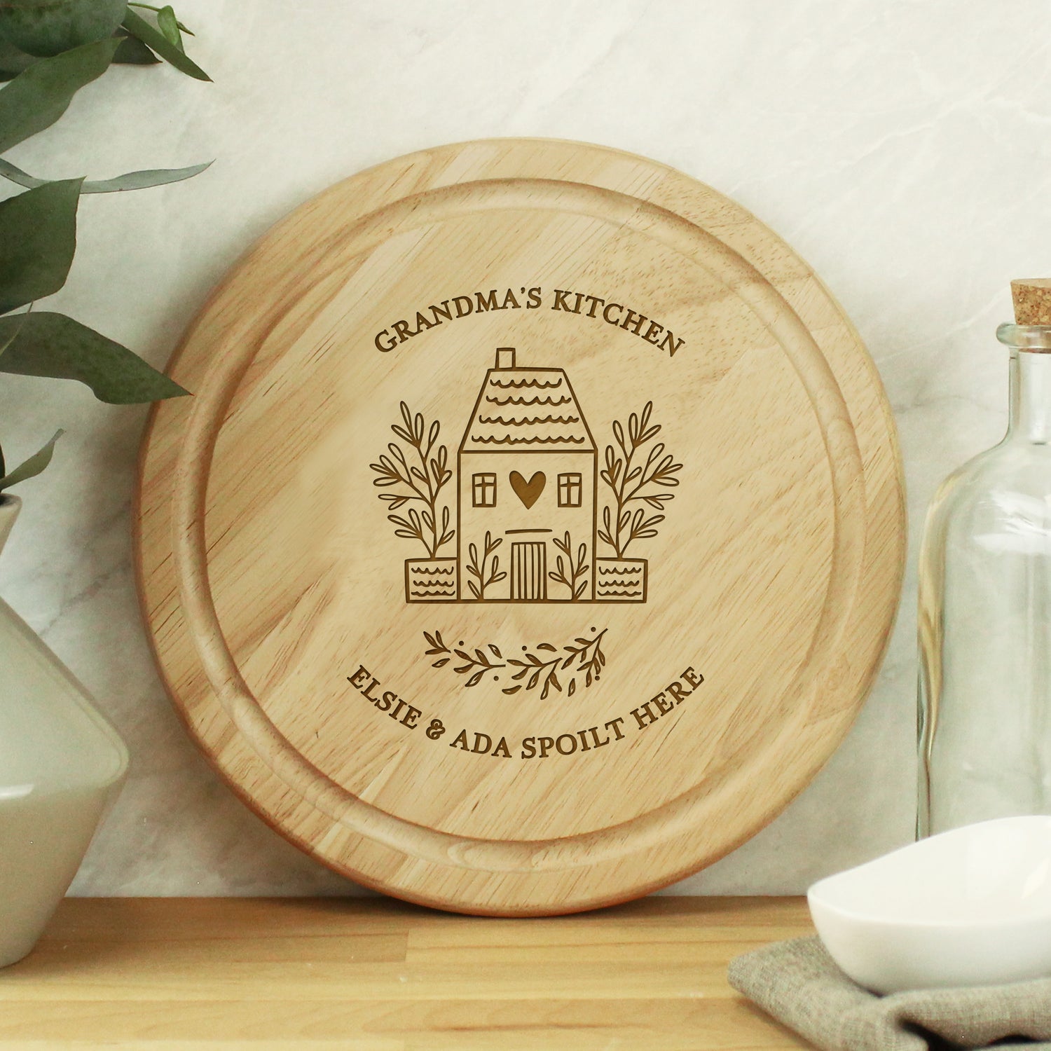 Personalised HOME Round Chopping Board - gift & personalise