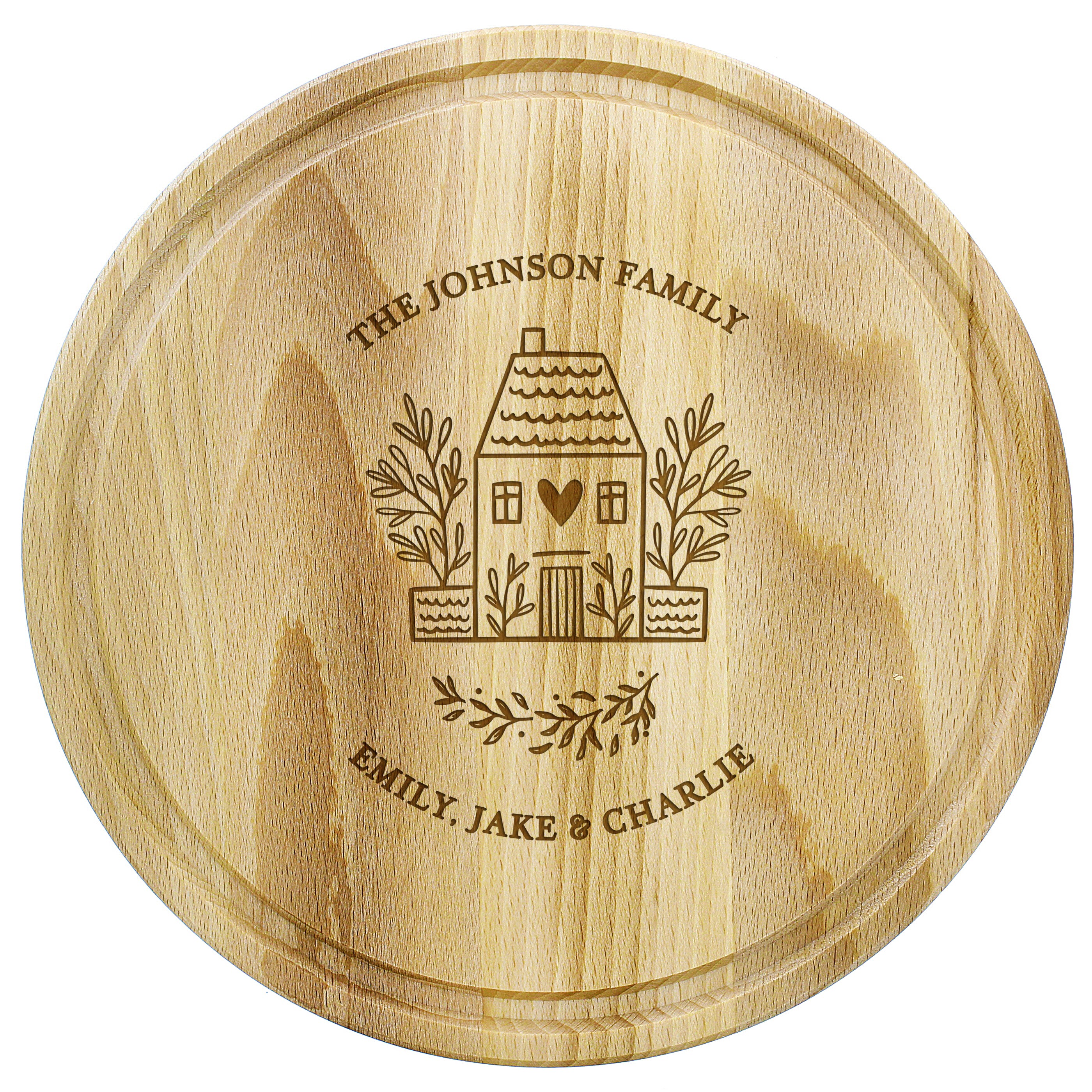 Personalised HOME Round Chopping Board - gift & personalise