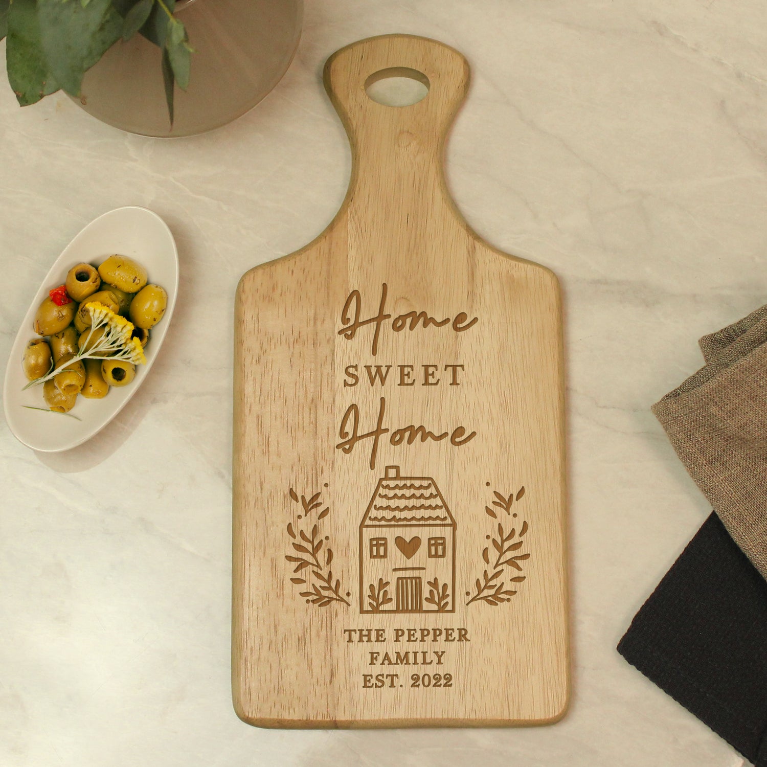 Personalised HOME Wooden Paddle Board - gift & personalise