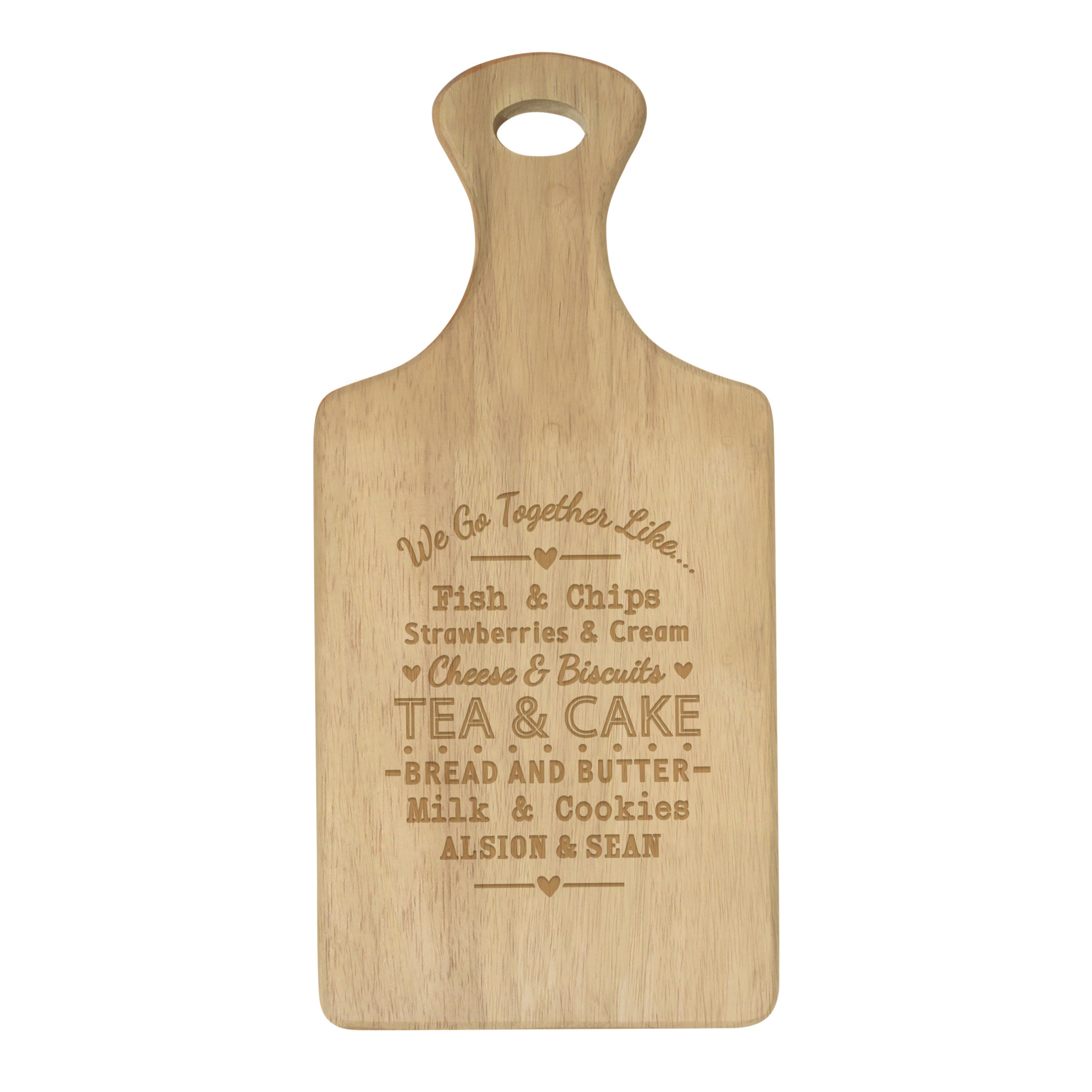 Personalised We Go Together Wooden Paddle Board - gift & personalise