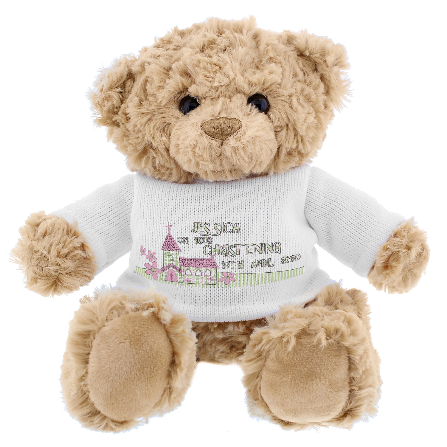 Personalised Pink Church Teddy Bear - gift & personalise