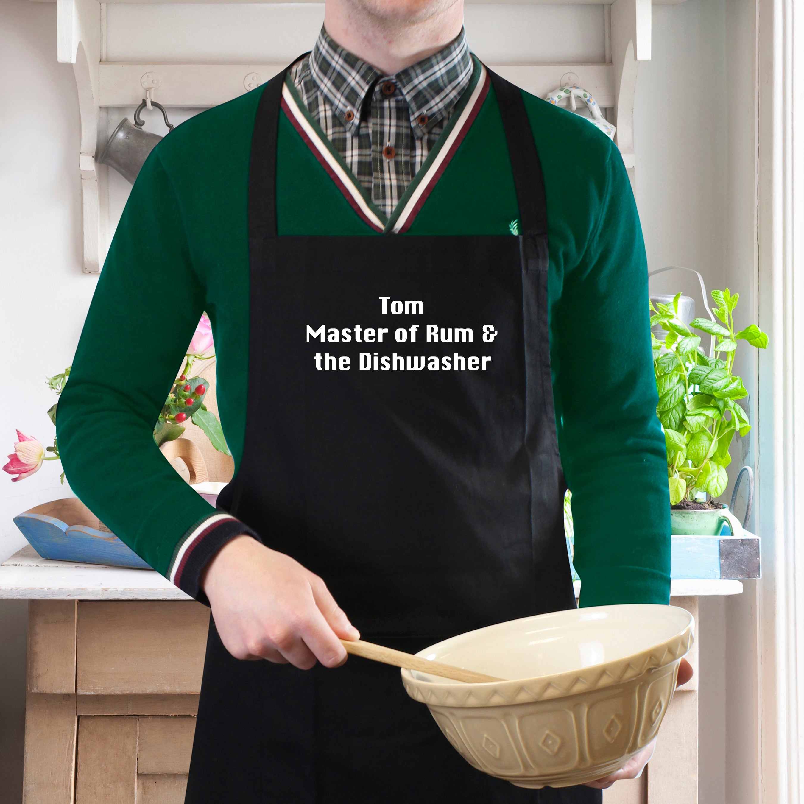 Personalised Black Apron - gift & personalise