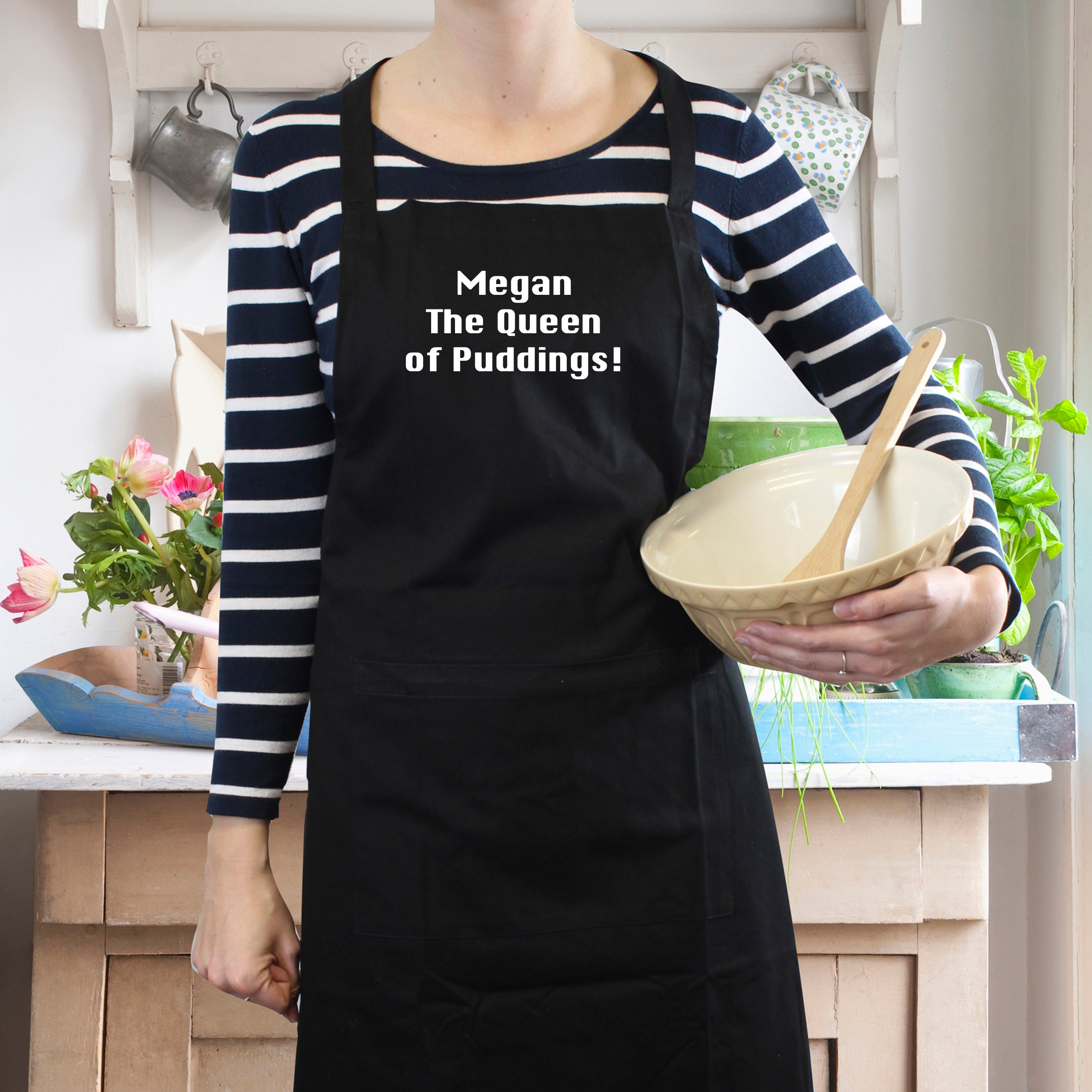 Personalised Black Apron - gift & personalise