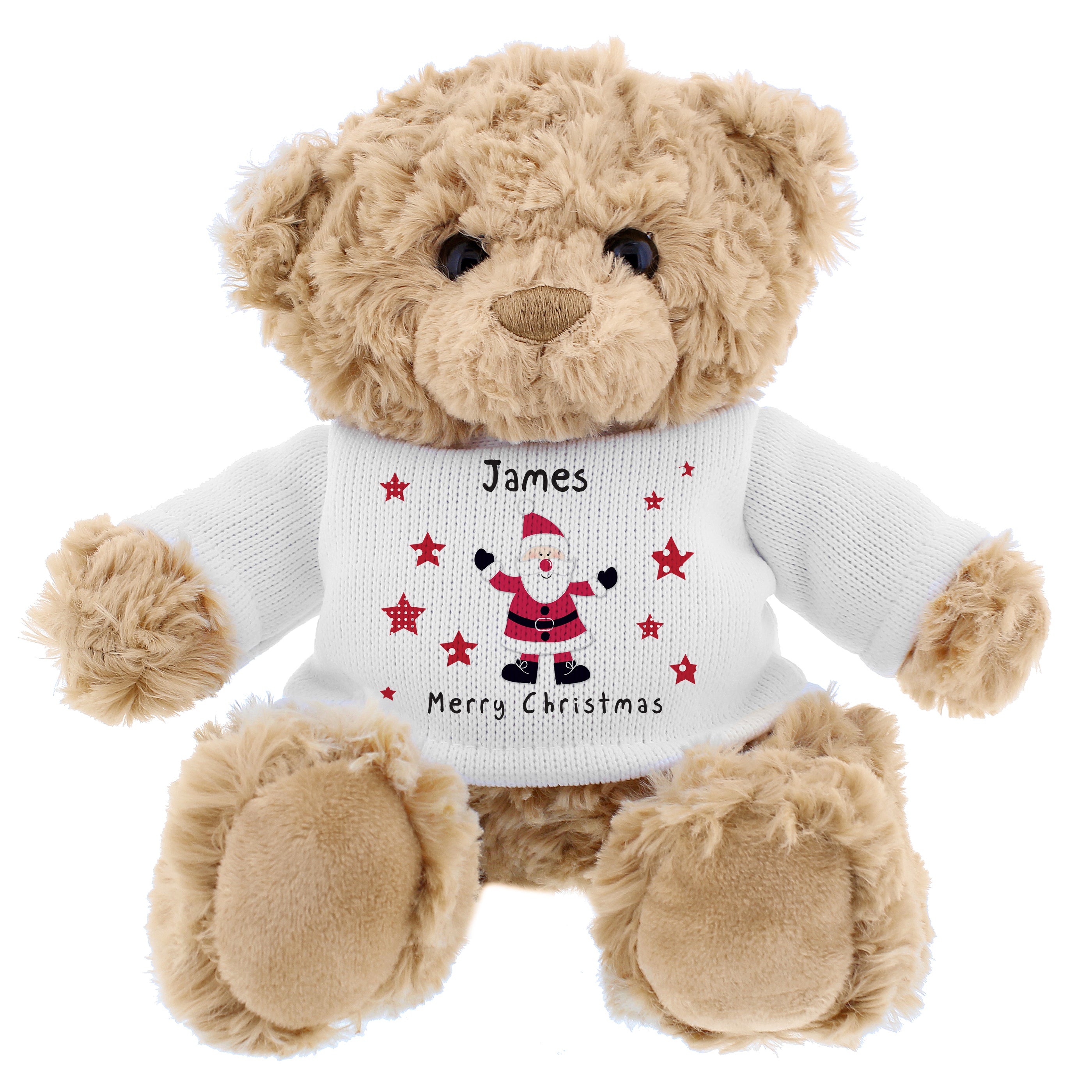 Personalised Spotty Santa Teddy Bear - gift & personalise