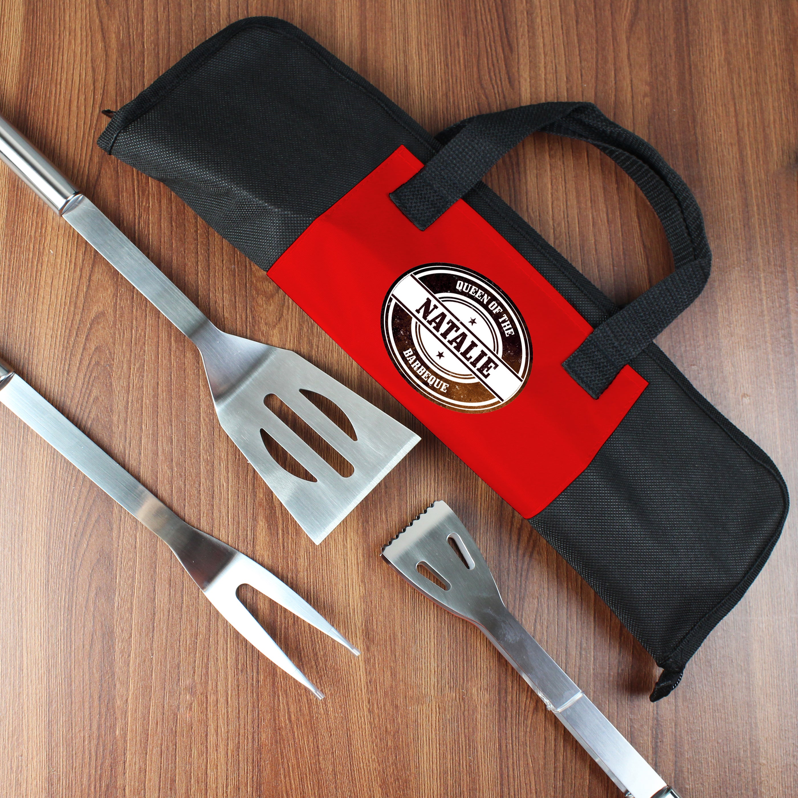 Personalised Stamp Stainless Steel BBQ Kit - gift & personalise