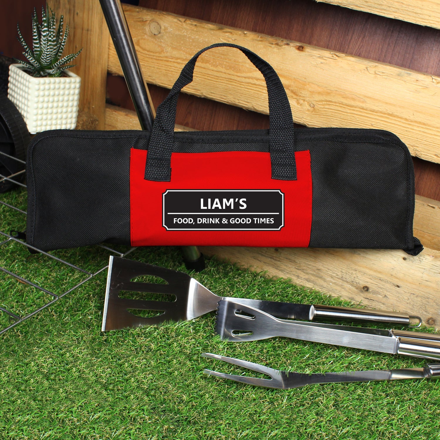 Personalised Classic Stainless Steel BBQ Kit - gift & personalise