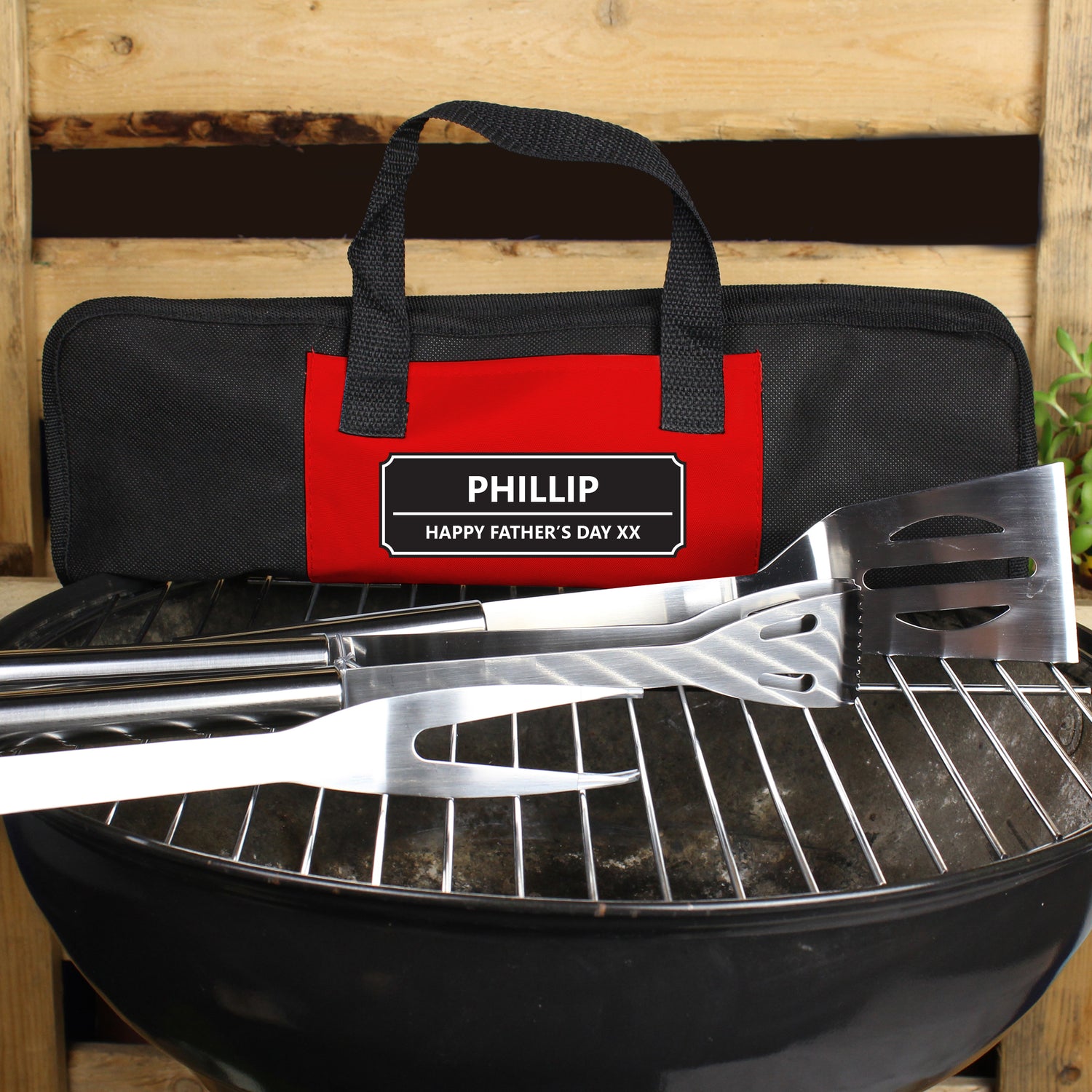 Personalised Classic Stainless Steel BBQ Kit - gift & personalise