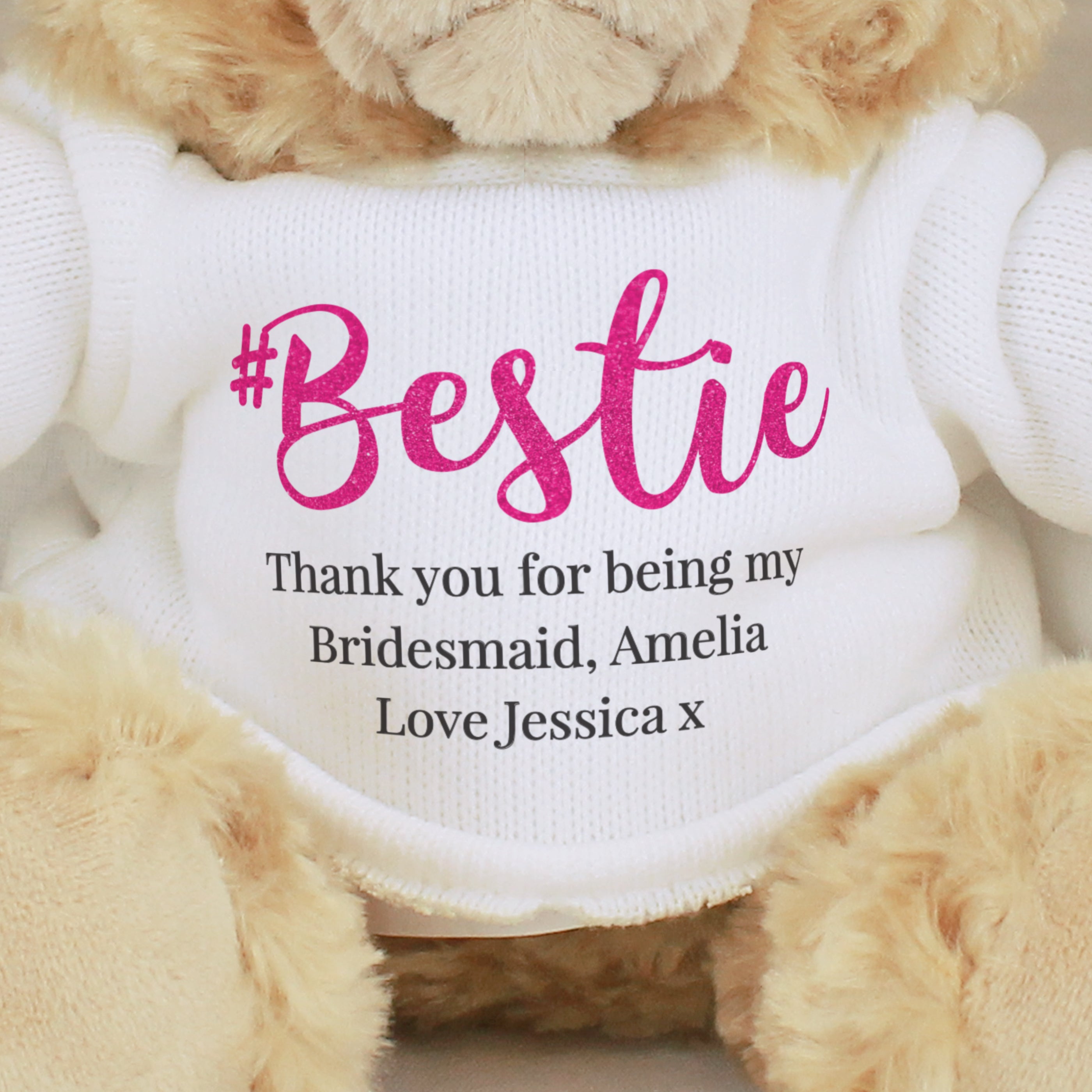 Personalised #Bestie Teddy Bear - gift & personalise