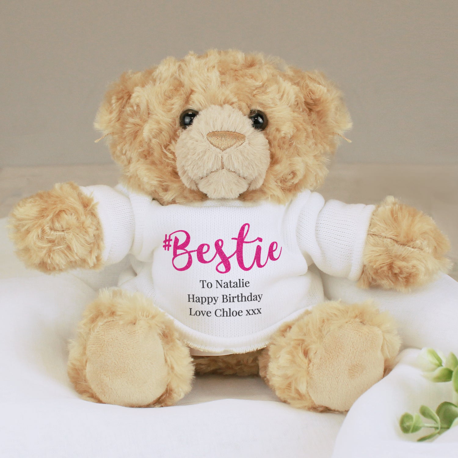 Personalised #Bestie Teddy Bear - gift & personalise