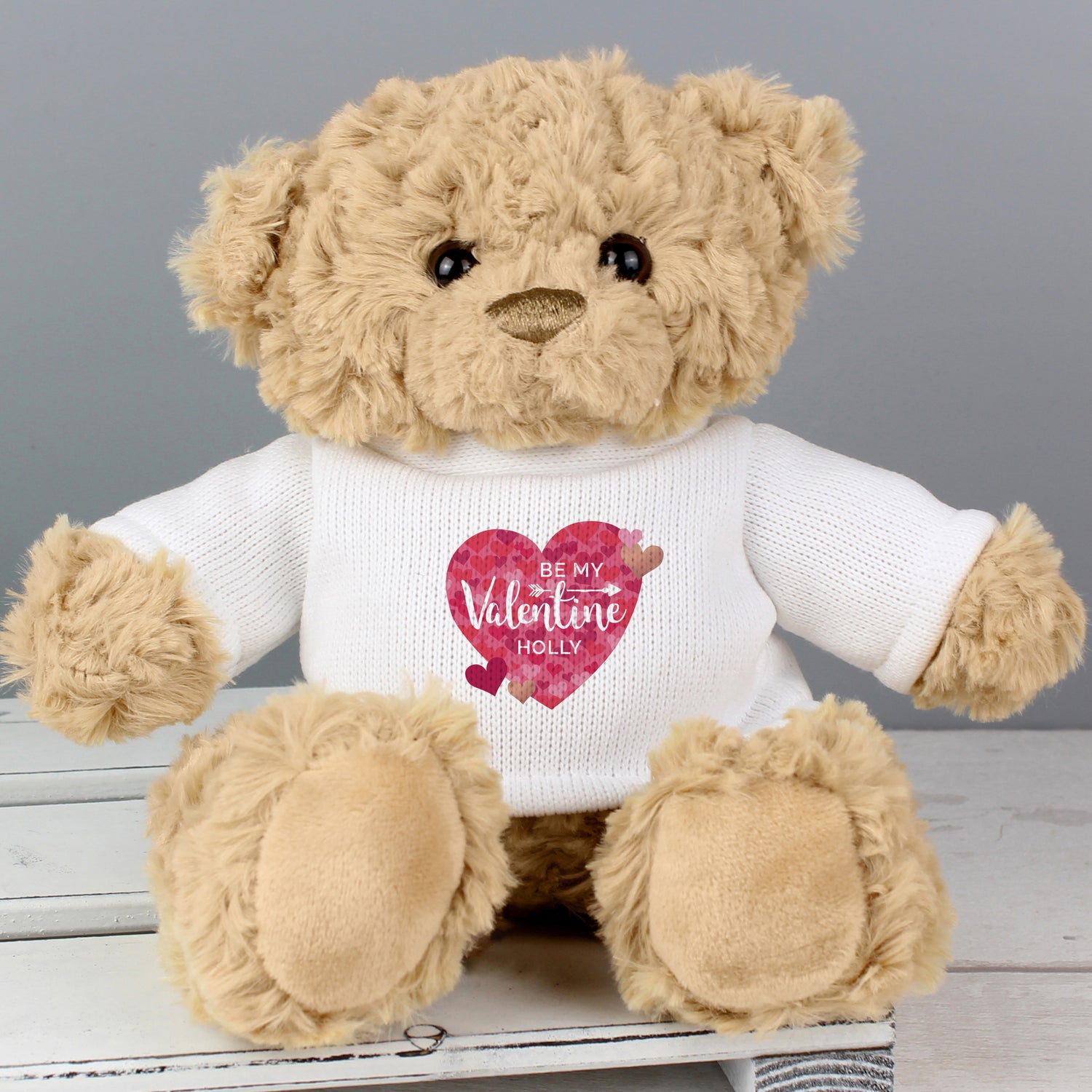 Personalised Valentine's Day Confetti Hearts Teddy Bear - gift & personalise