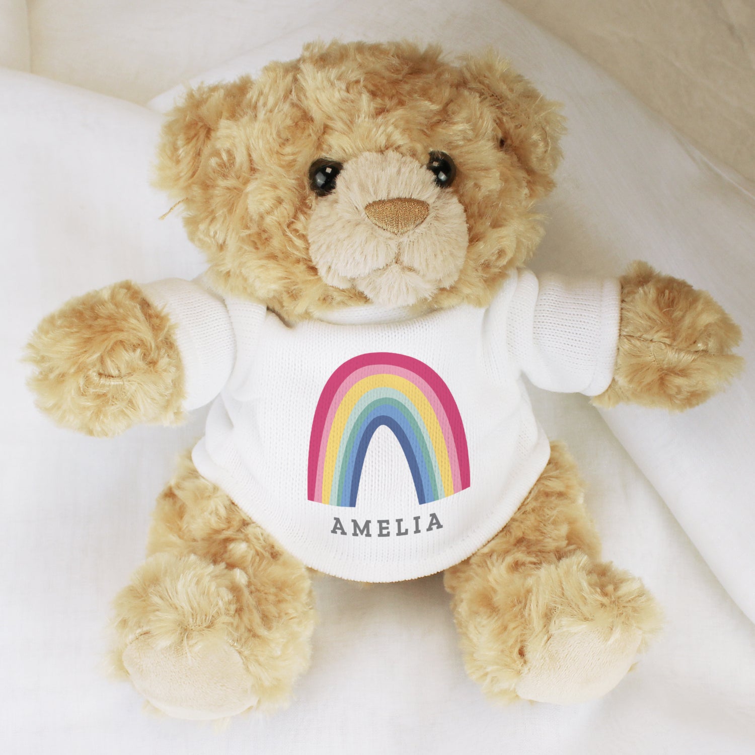 Personalised Rainbow Teddy Bear - gift & personalise