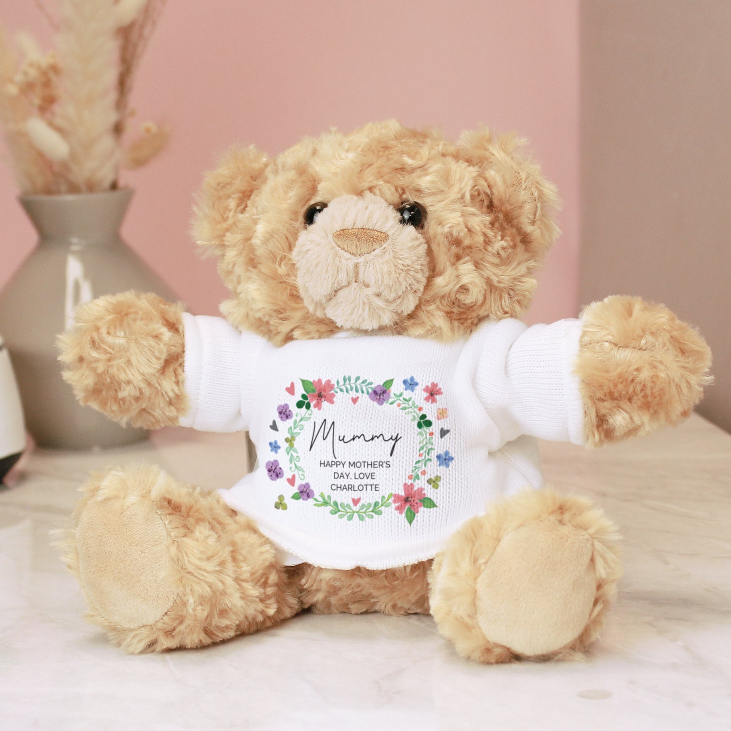 Personalised Floral Teddy Bear - gift & personalise