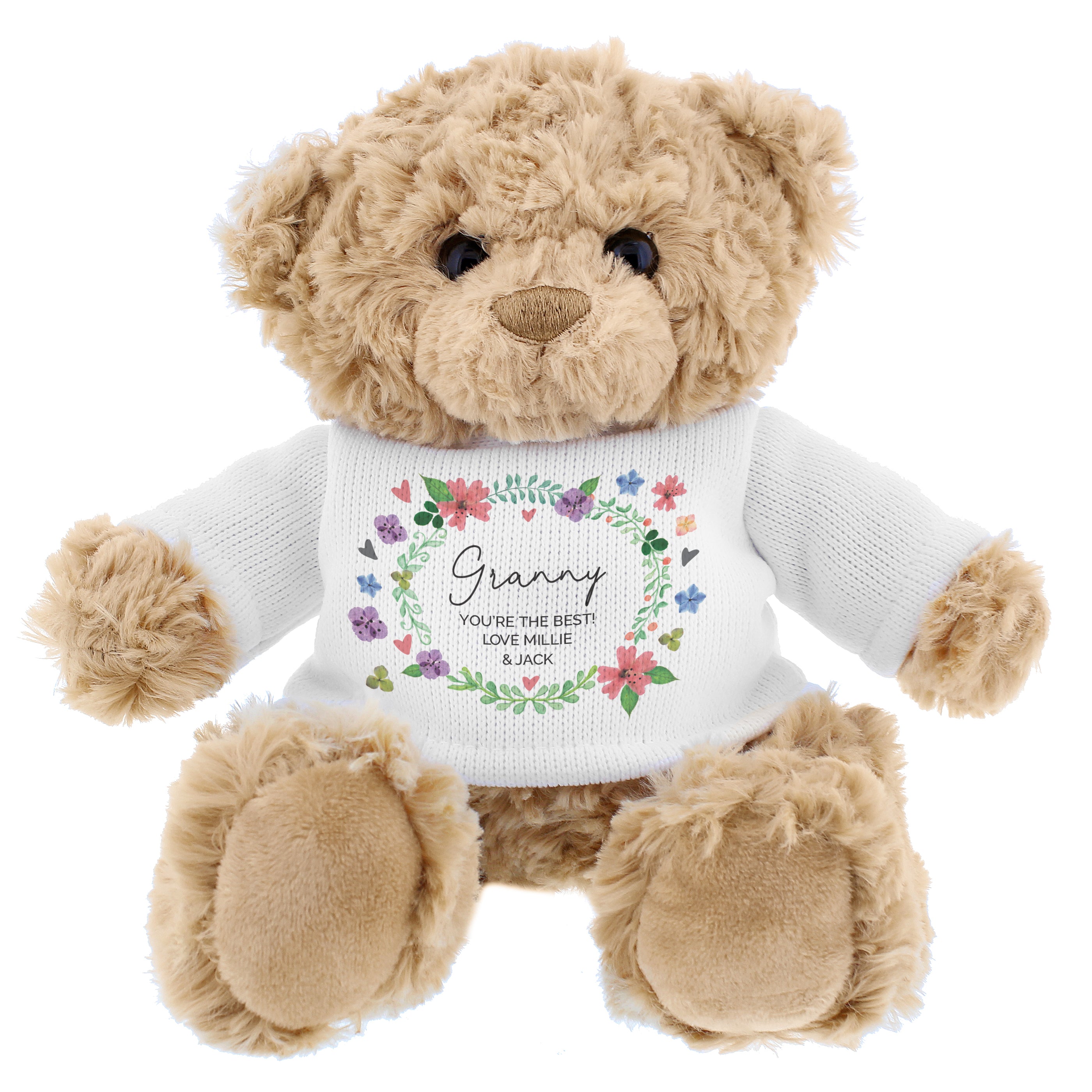 Personalised Floral Teddy Bear - gift & personalise