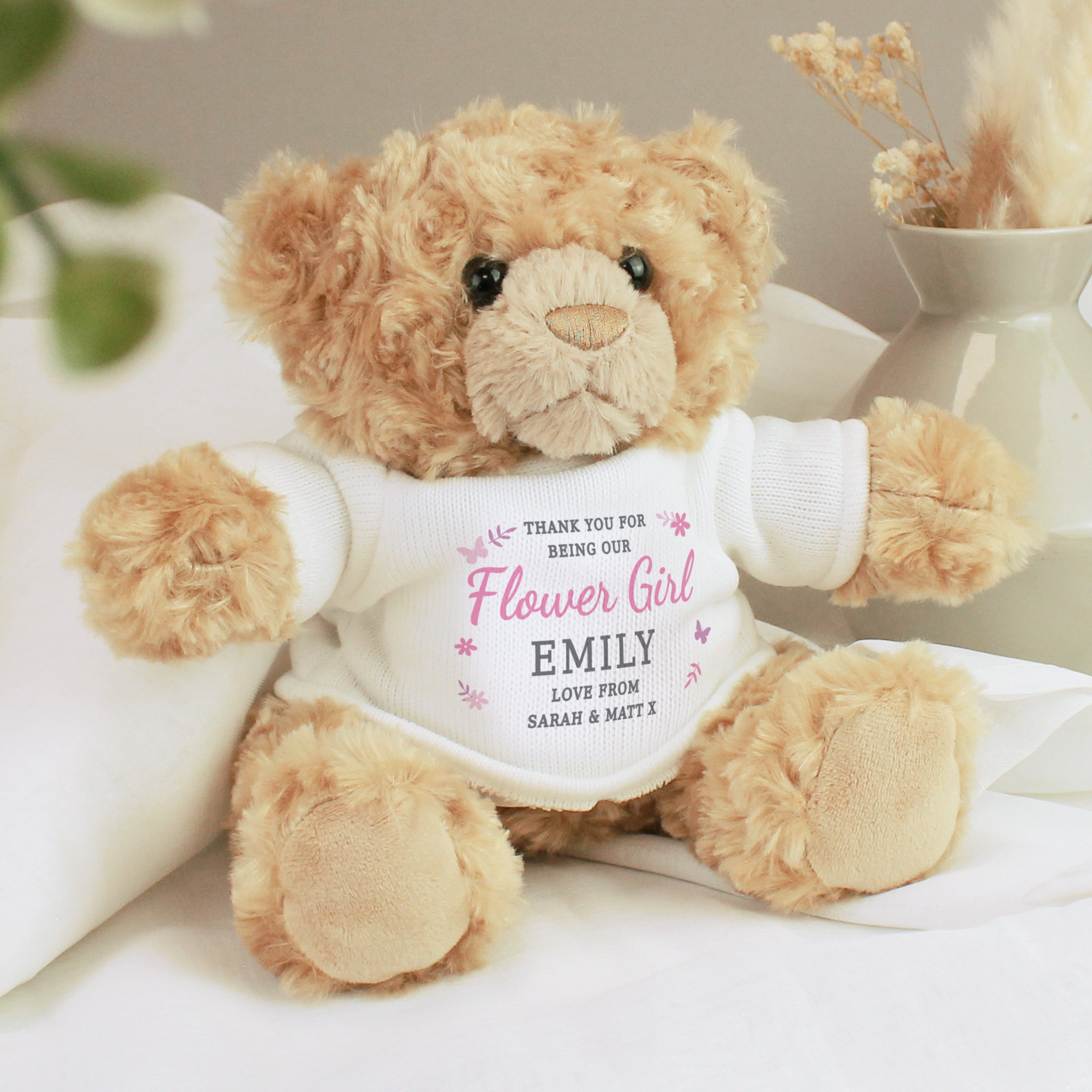 Personalised Girls Free Text Teddy Bear - gift & personalise