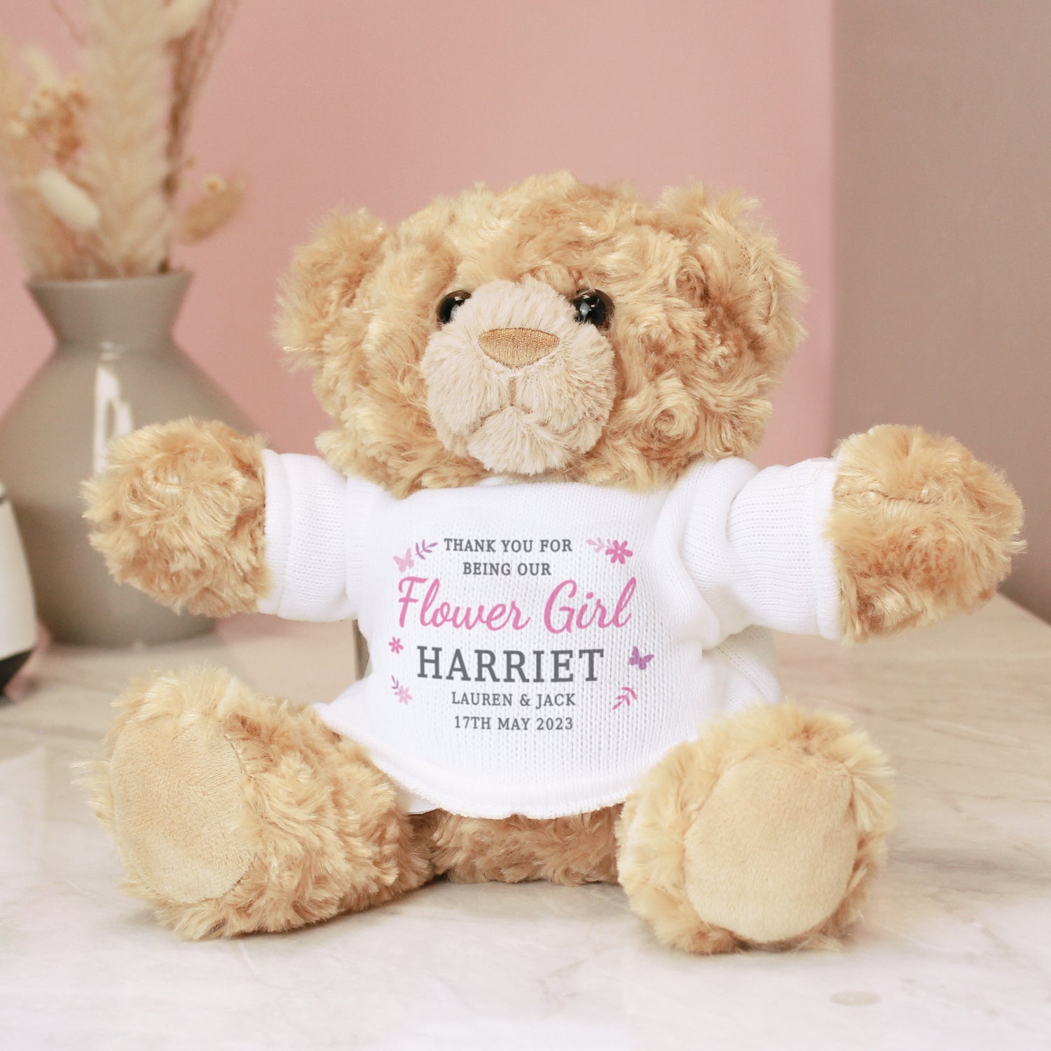 Personalised Girls Free Text Teddy Bear - gift & personalise