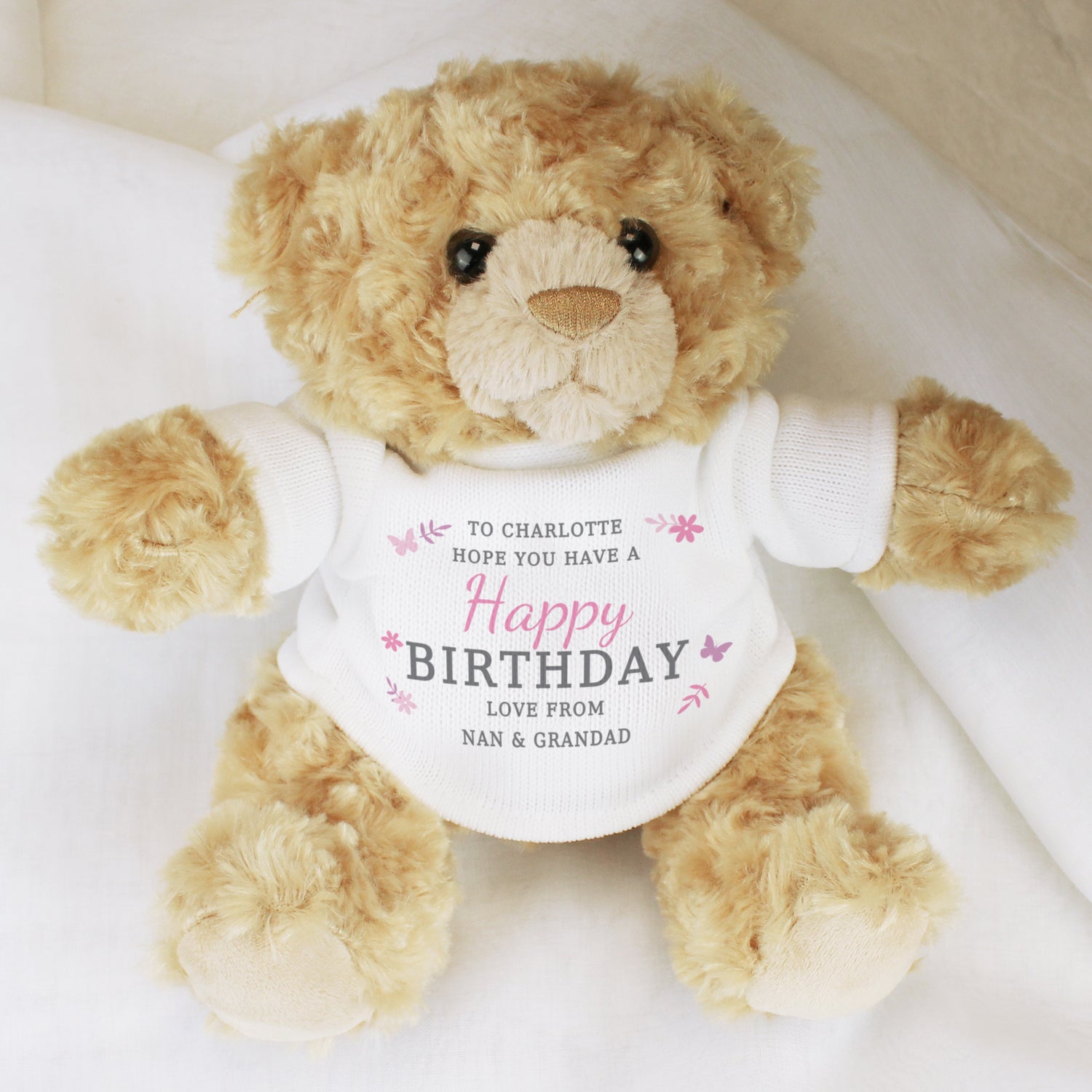 Personalised Girls Free Text Teddy Bear - gift & personalise