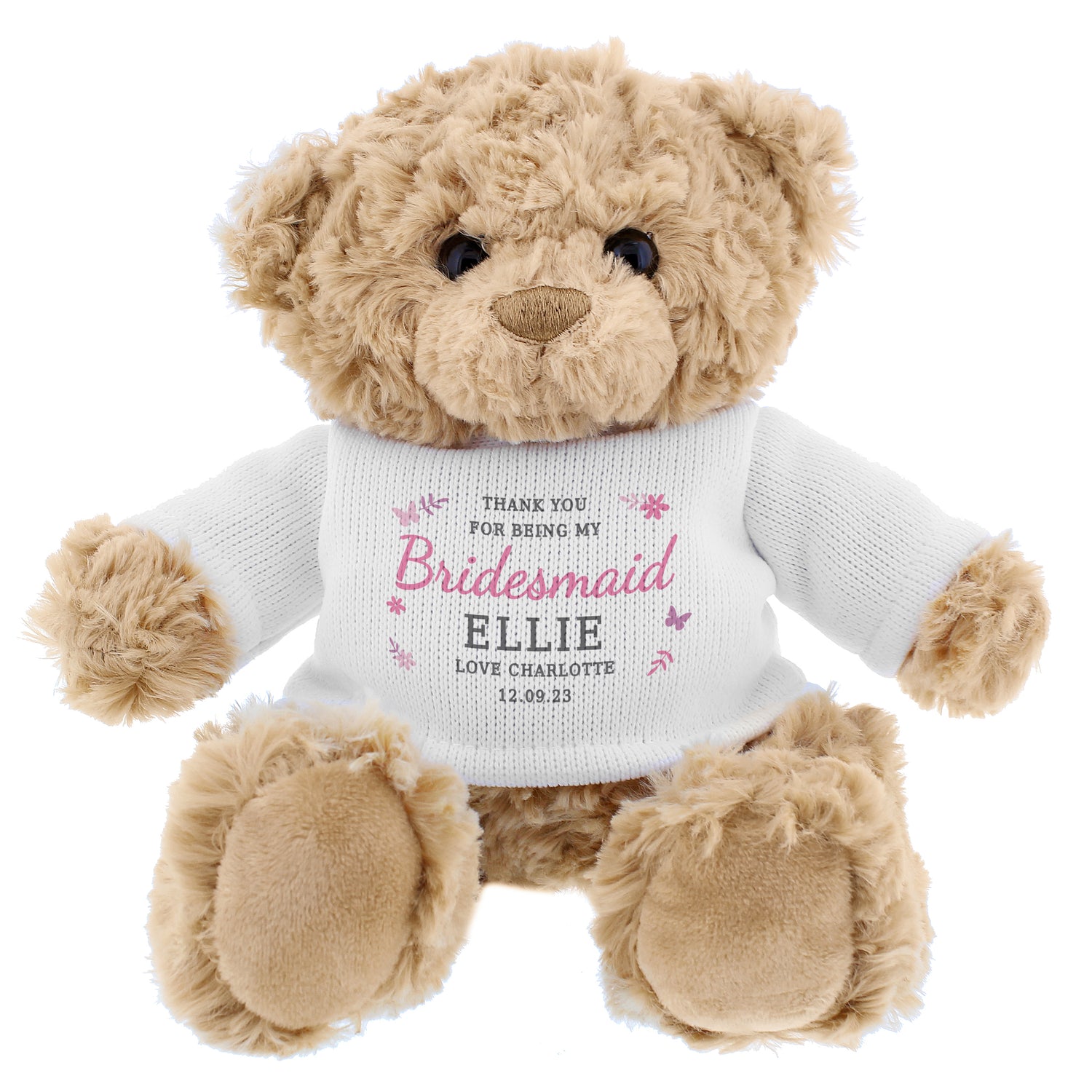 Personalised Girls Free Text Teddy Bear - gift & personalise