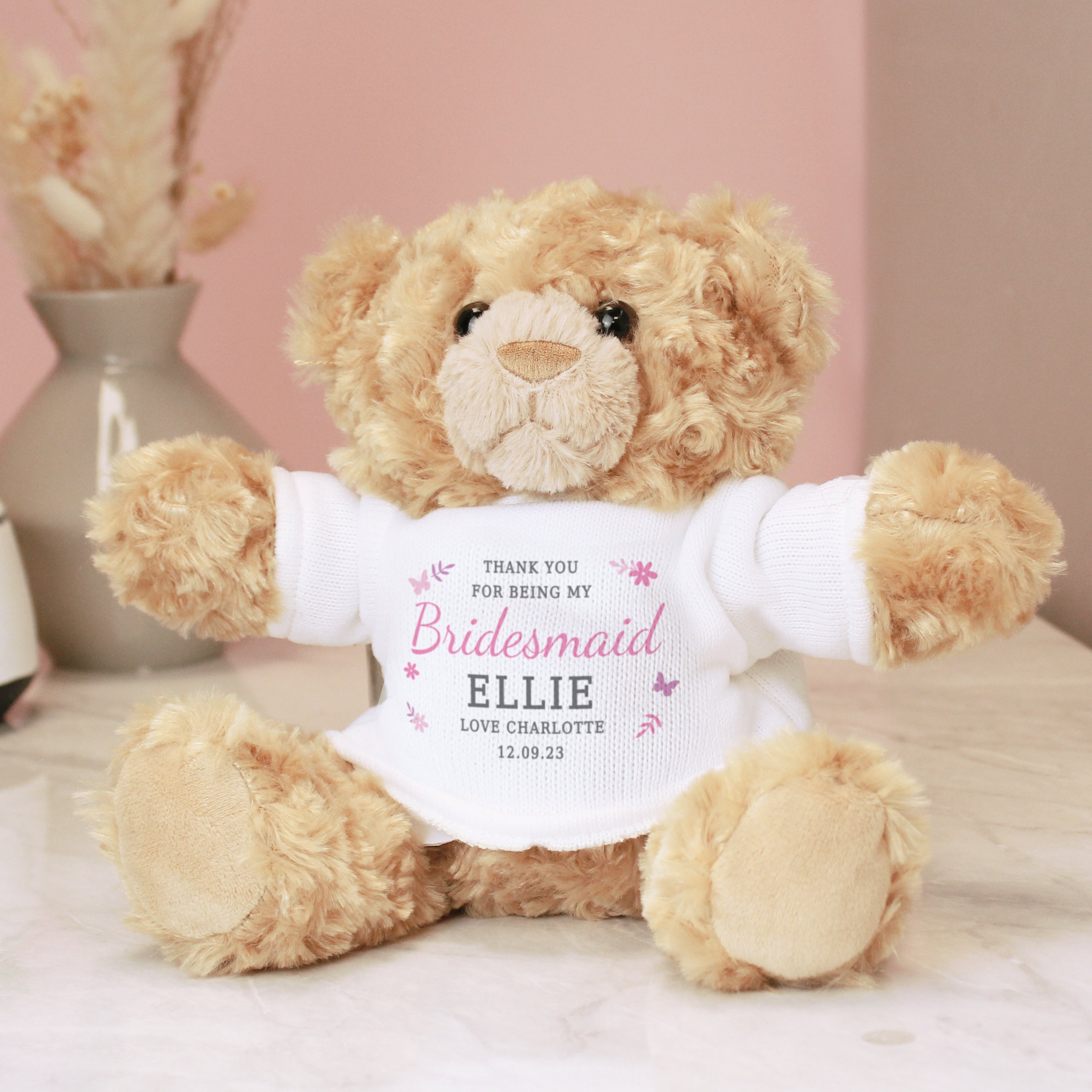 Personalised Girls Free Text Teddy Bear - gift & personalise