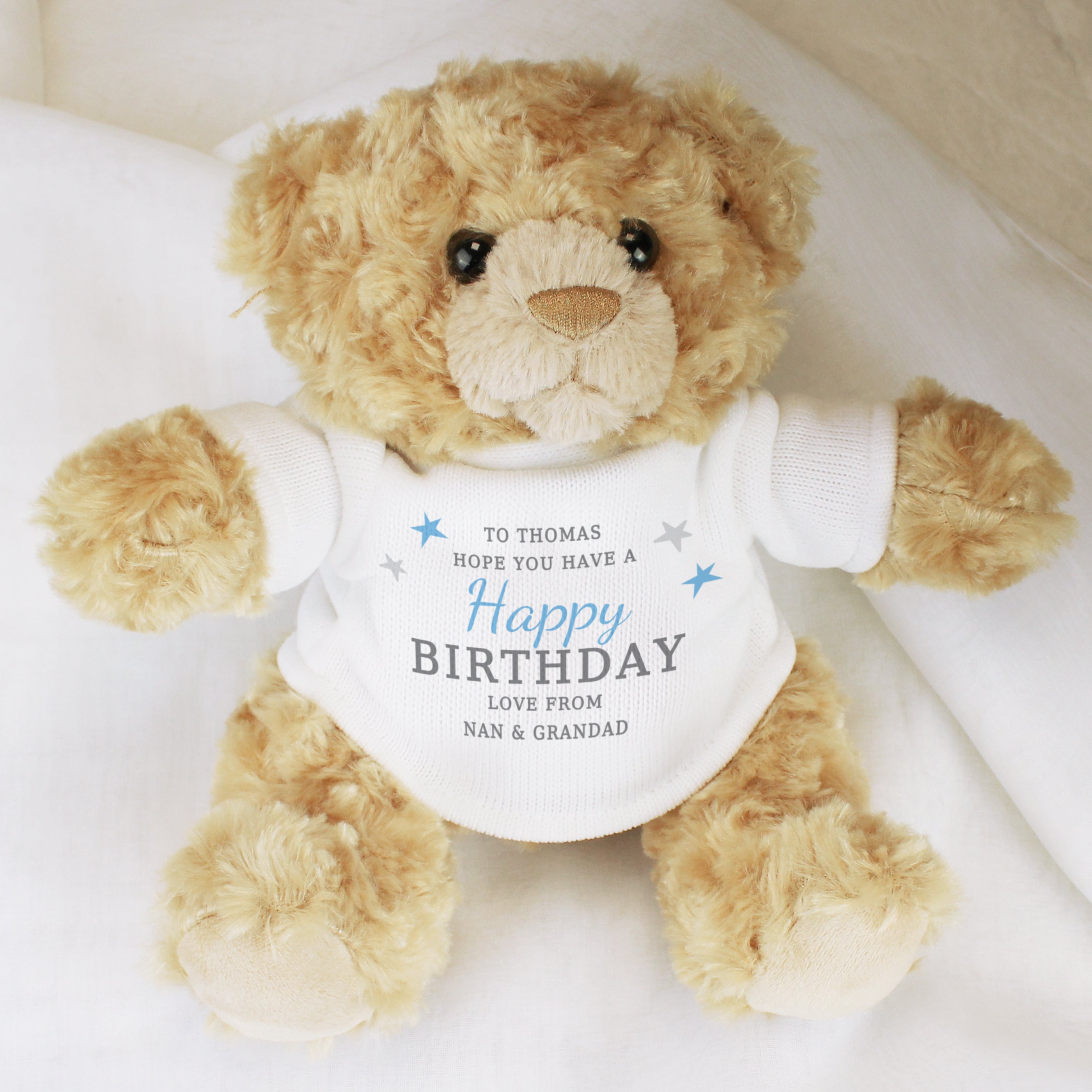 Personalised Boys Free Text Teddy Bear - gift & personalise