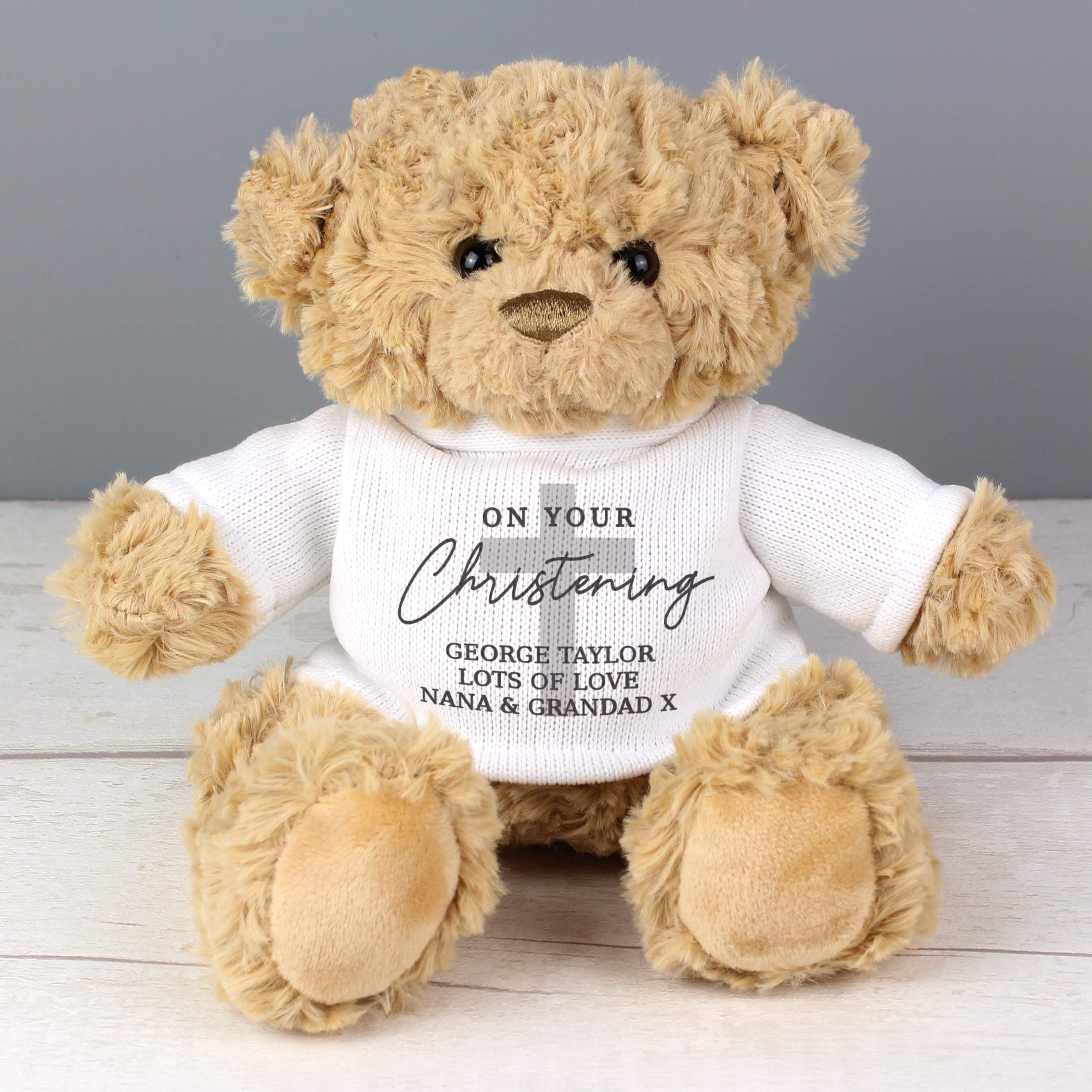 Personalised On Your Christening Teddy Bear - gift & personalise