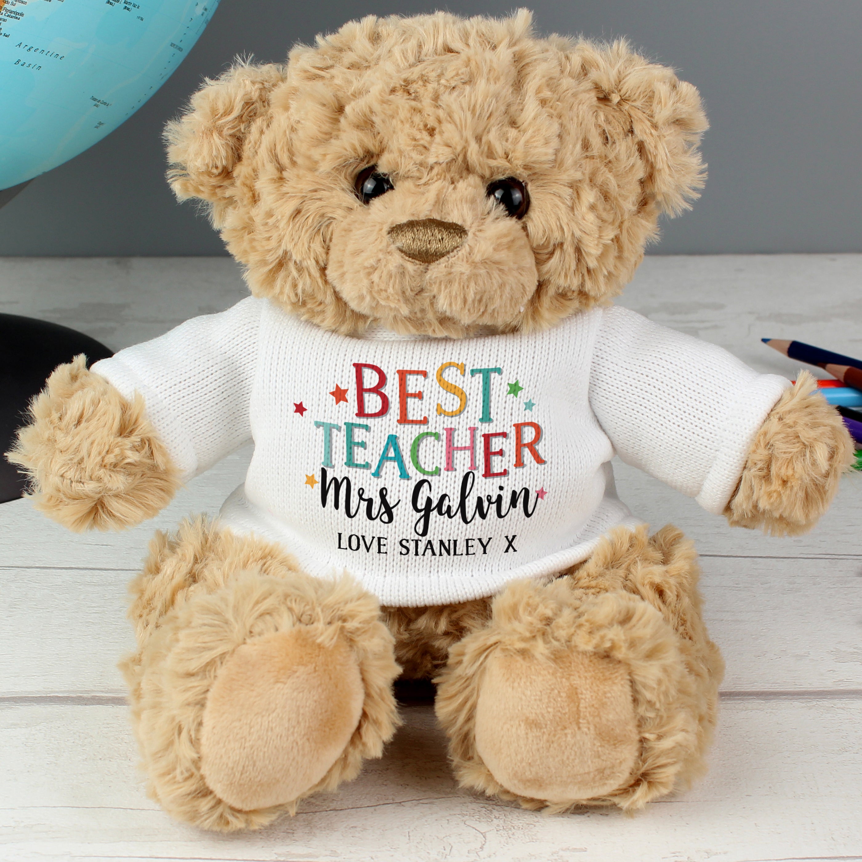 Personalised Best Teacher Teddy Bear - gift & personalise