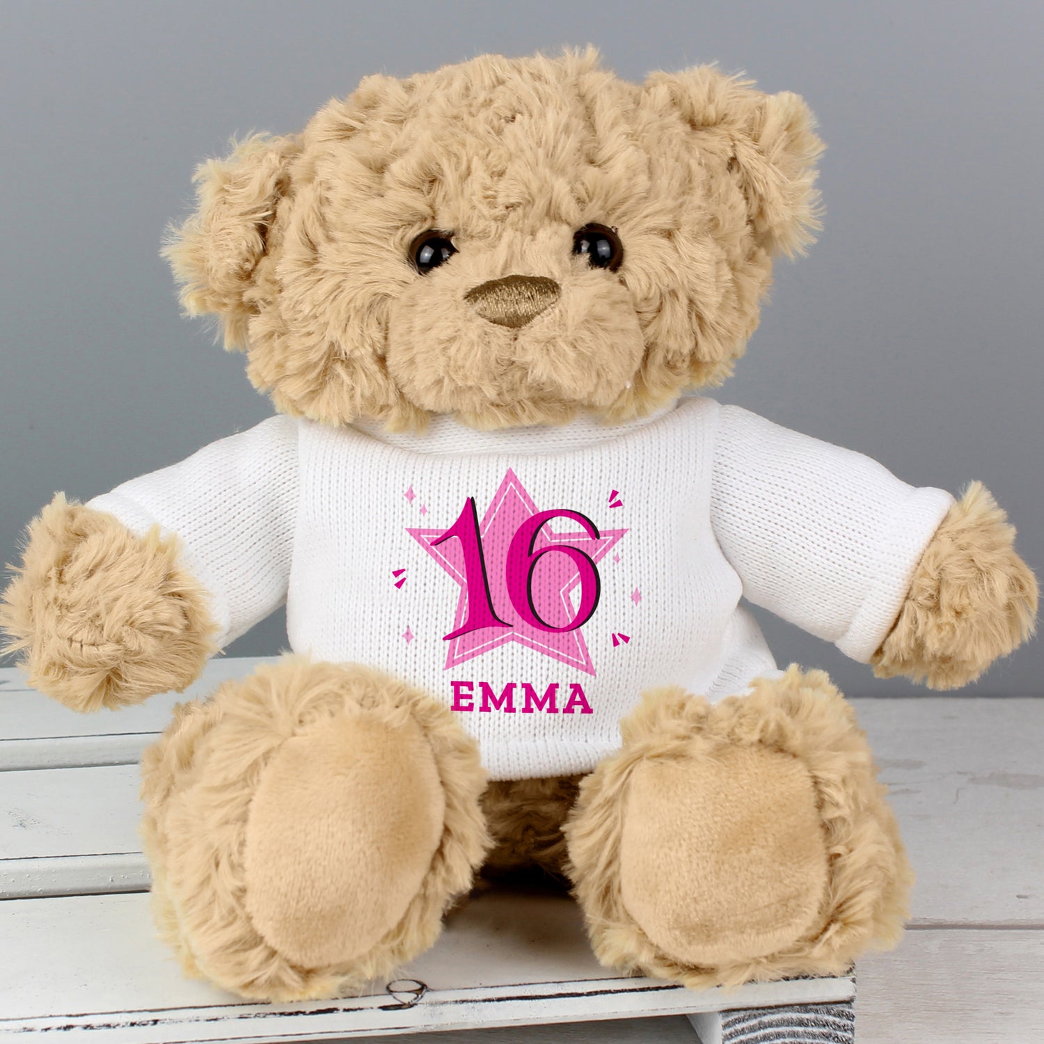 Personalised Pink Big Age Teddy Bear - gift & personalise