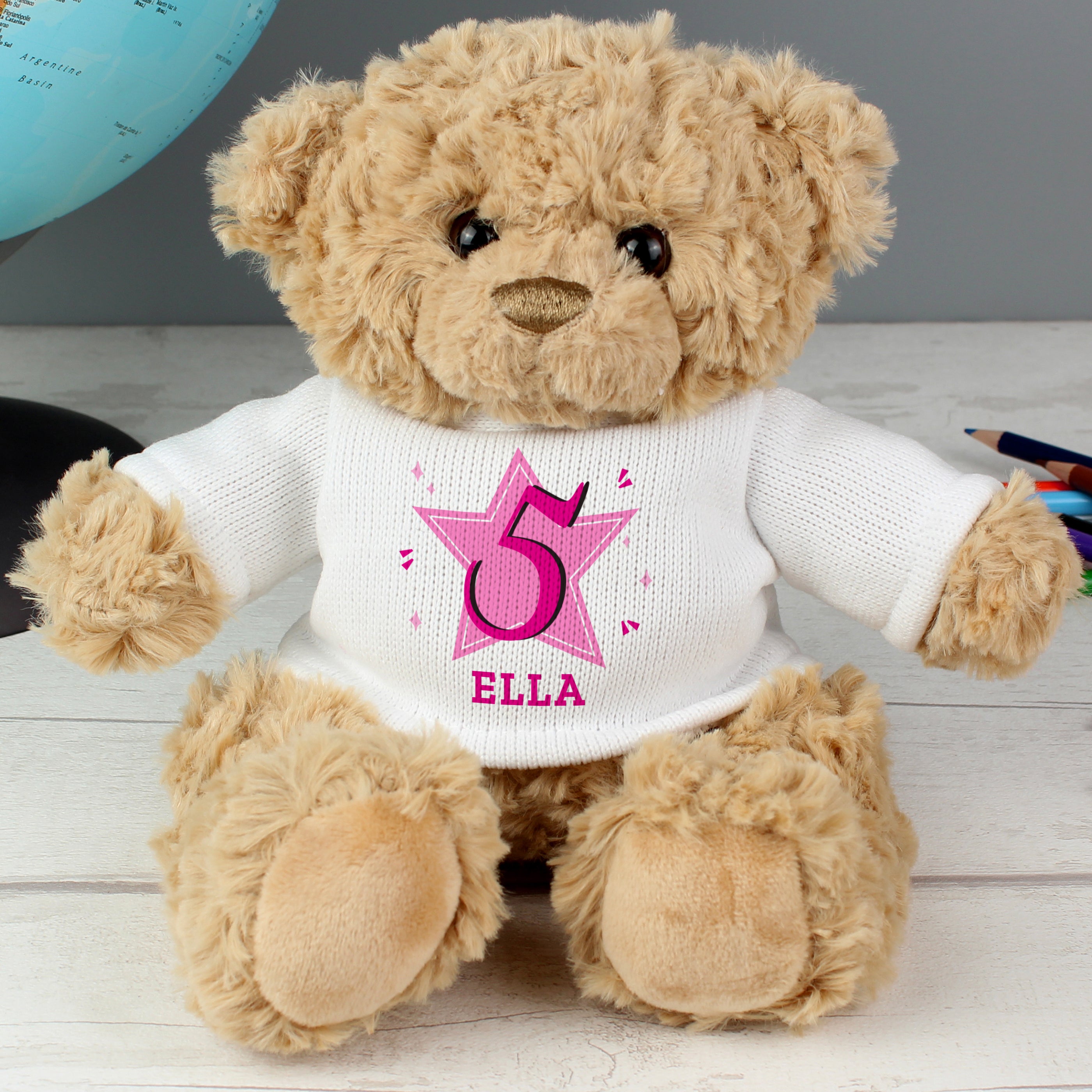 Personalised Pink Big Age Teddy Bear - gift & personalise