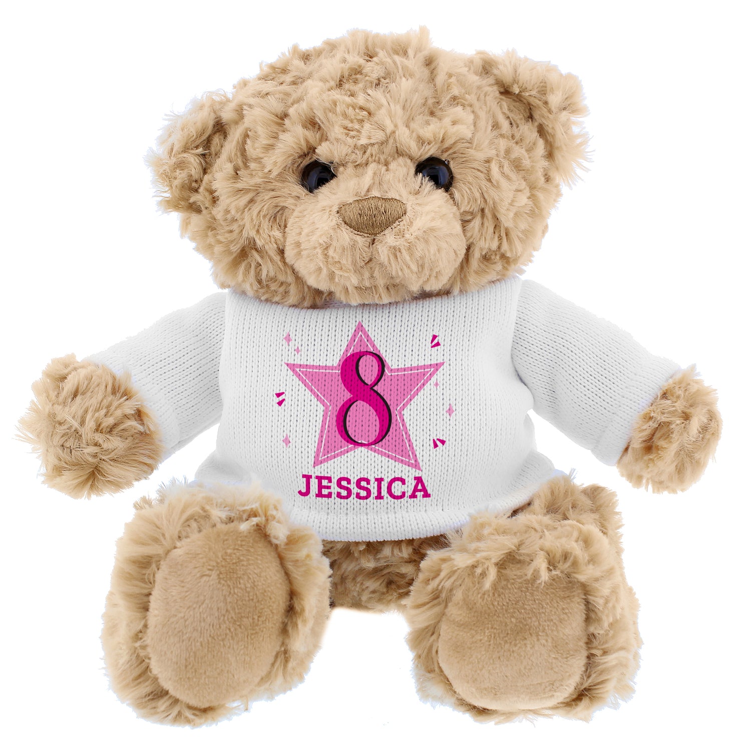 Personalised Pink Big Age Teddy Bear - gift & personalise