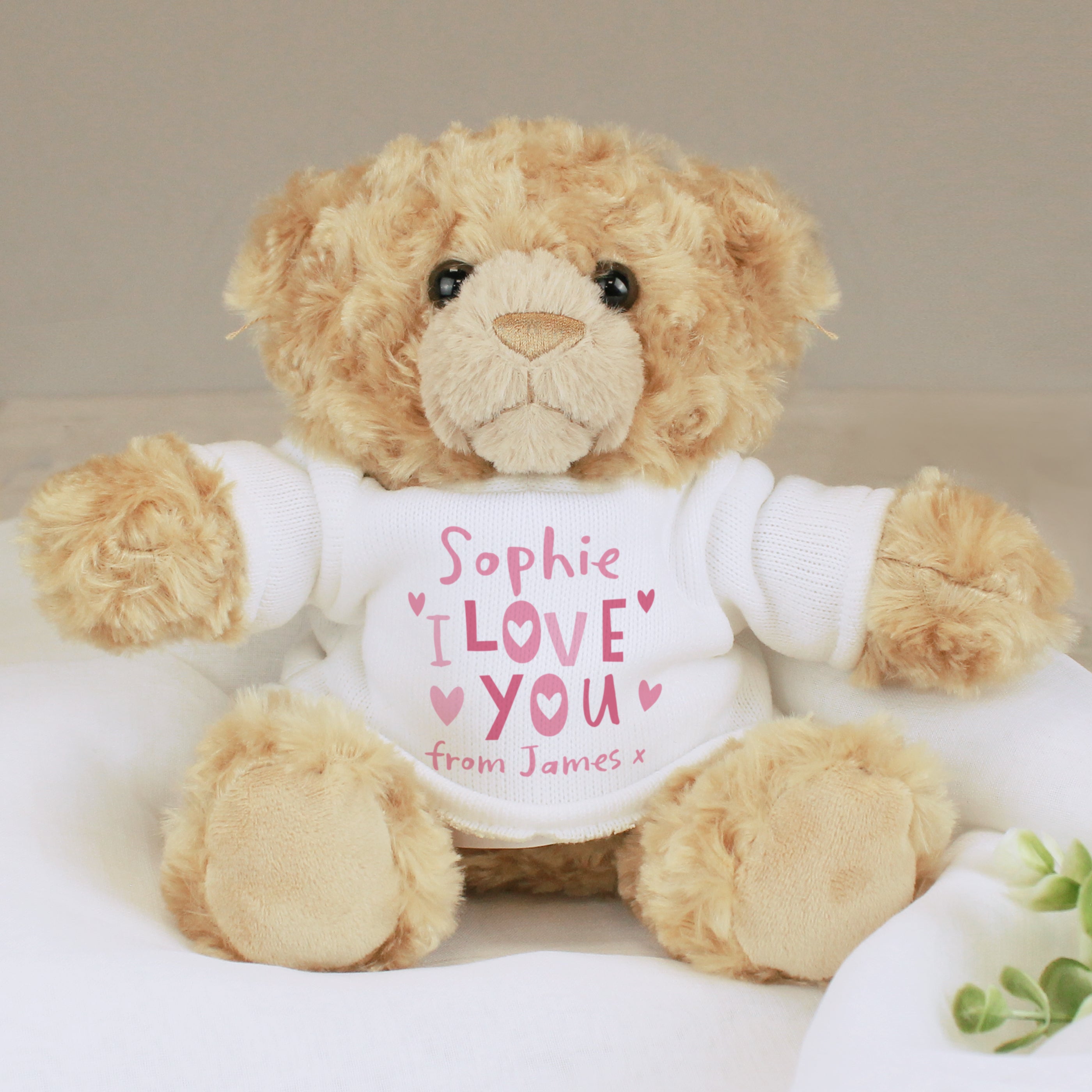 Personalised I Love You Teddy Bear - gift & personalise