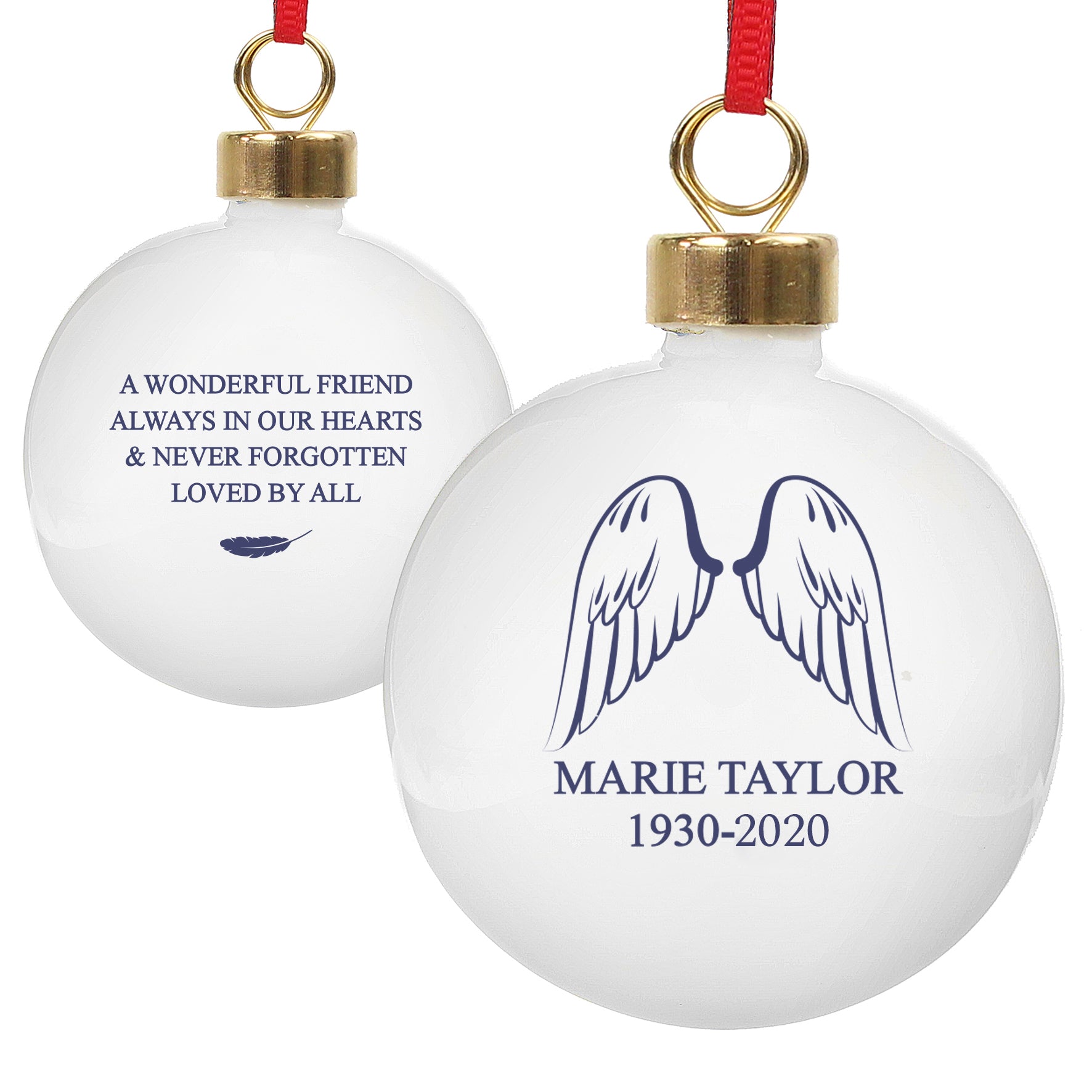 Personalised Angel Wings Bauble - gift & personalise
