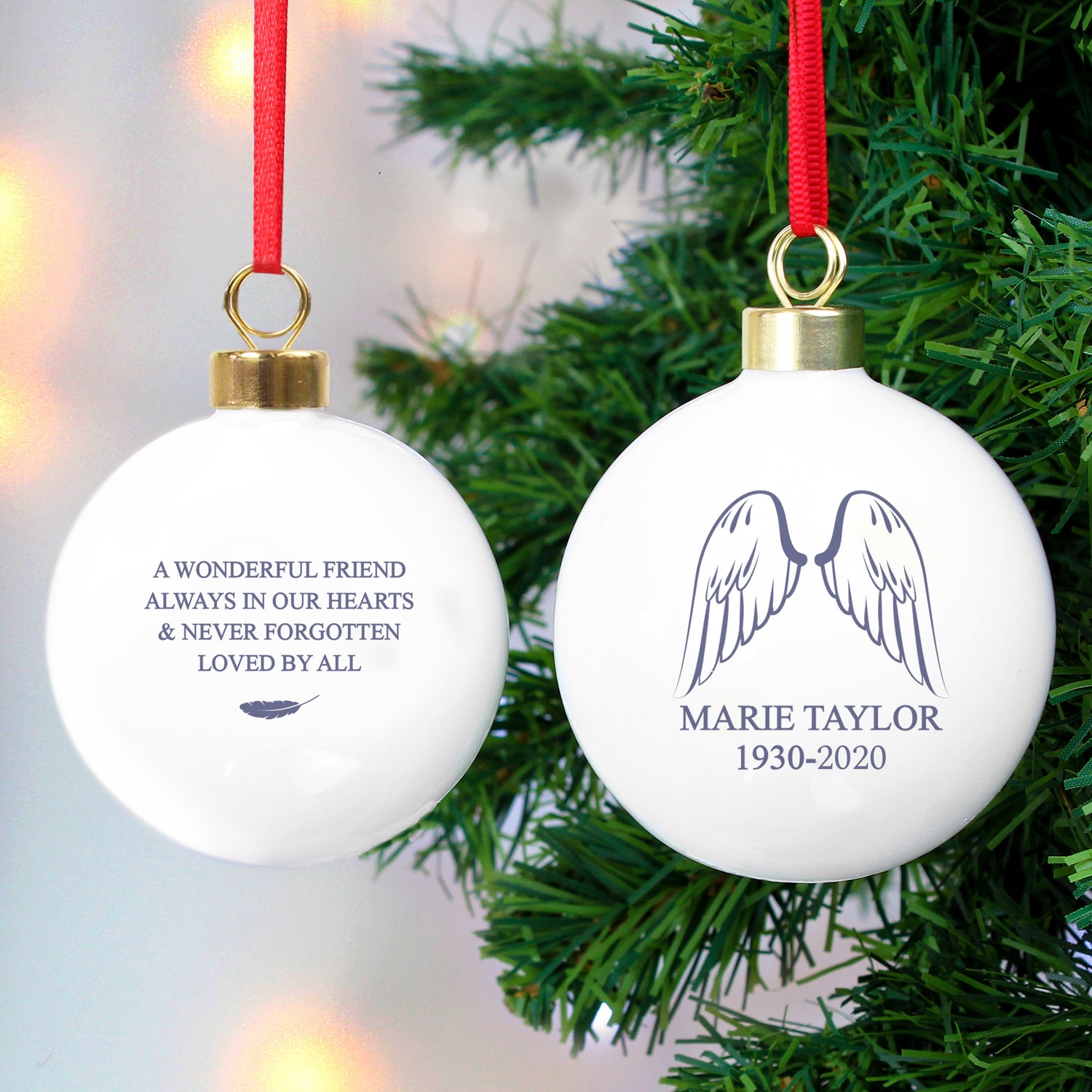 Personalised Angel Wings Bauble - gift & personalise
