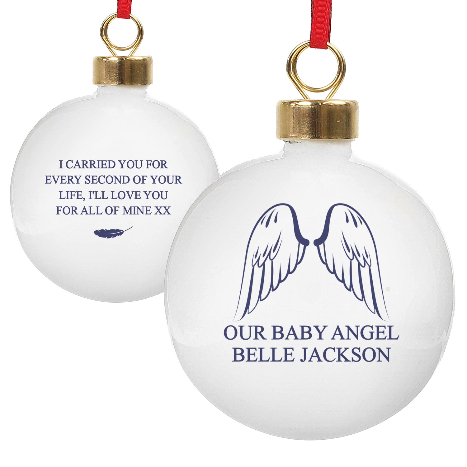 Personalised Angel Wings Bauble - gift & personalise