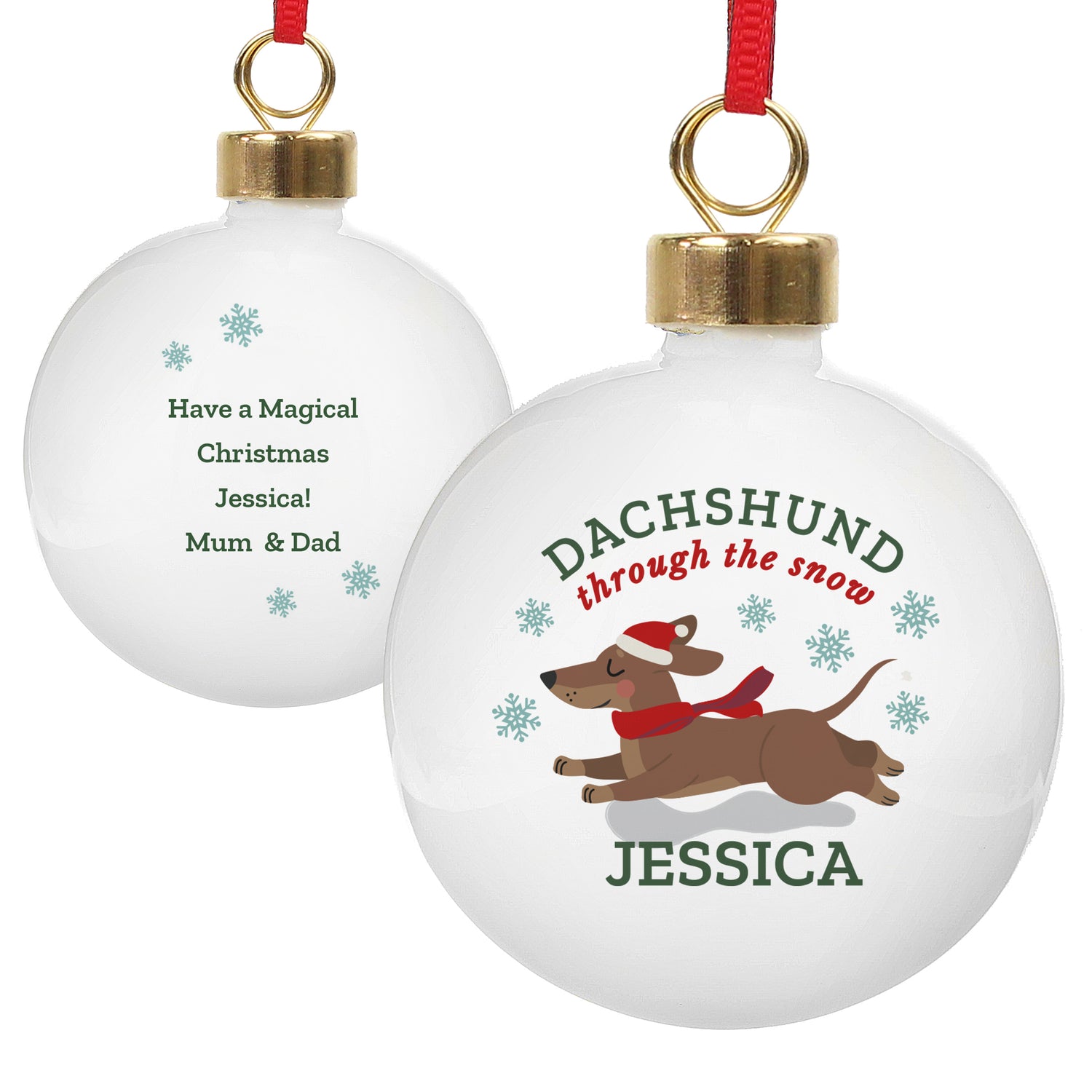 Personalised Dachshund Through... Bauble - gift & personalise