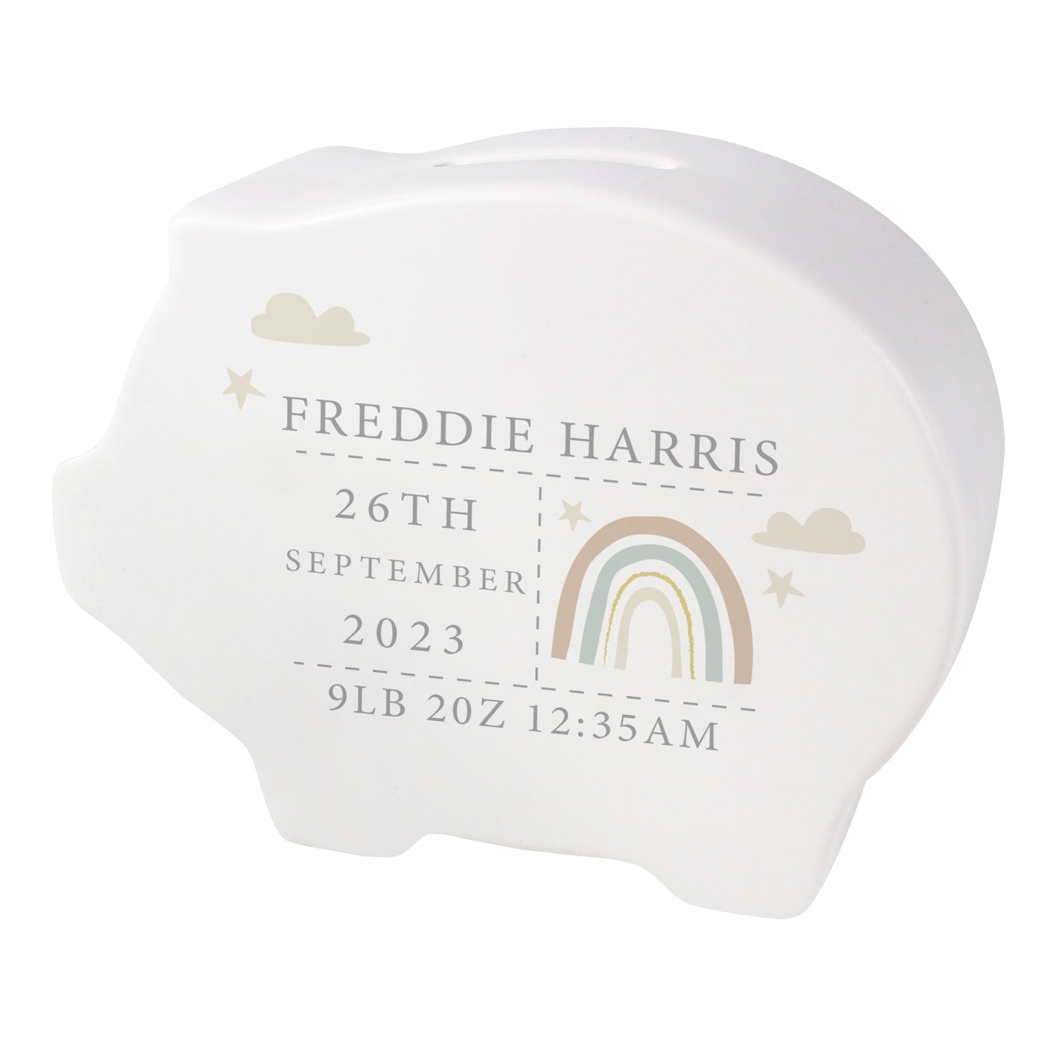 Personalised Rainbow Piggy Bank - gift & personalise