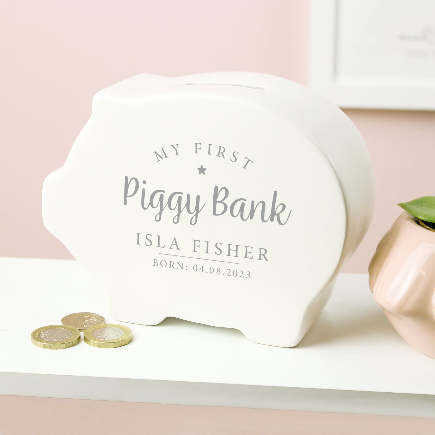 Personalised My First Piggy Bank - gift & personalise