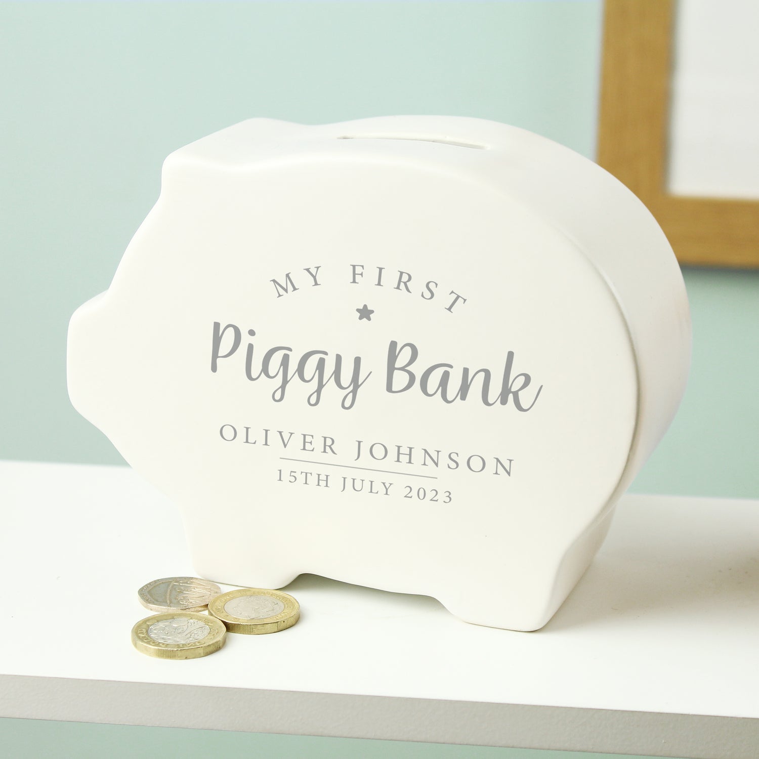 Personalised My First Piggy Bank - gift & personalise