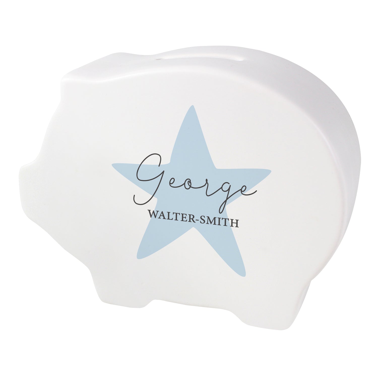 Personalised Blue Star Piggy Bank - gift & personalise