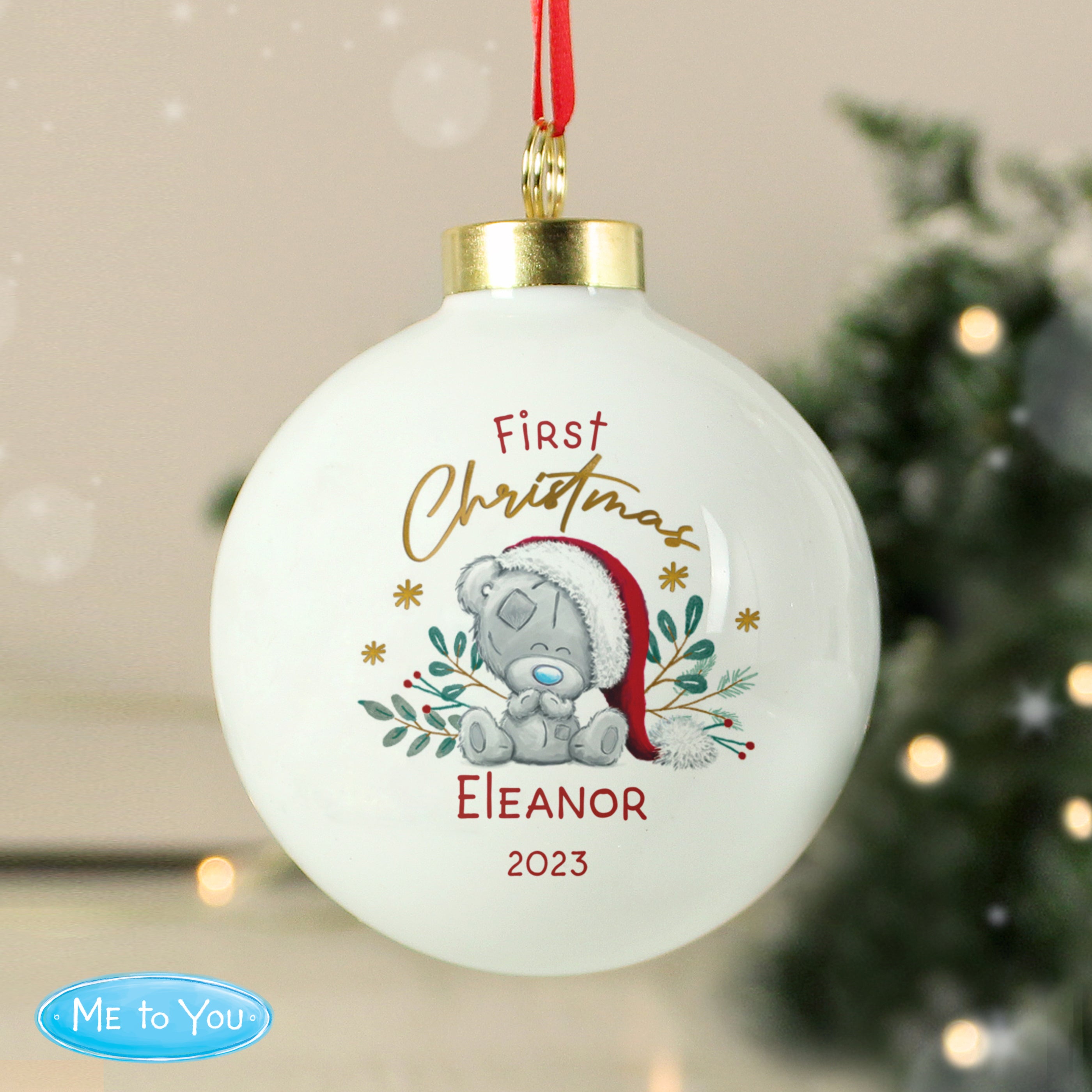 Personalised First Christmas Tiny Tatty Teddy Bauble - gift & personalise