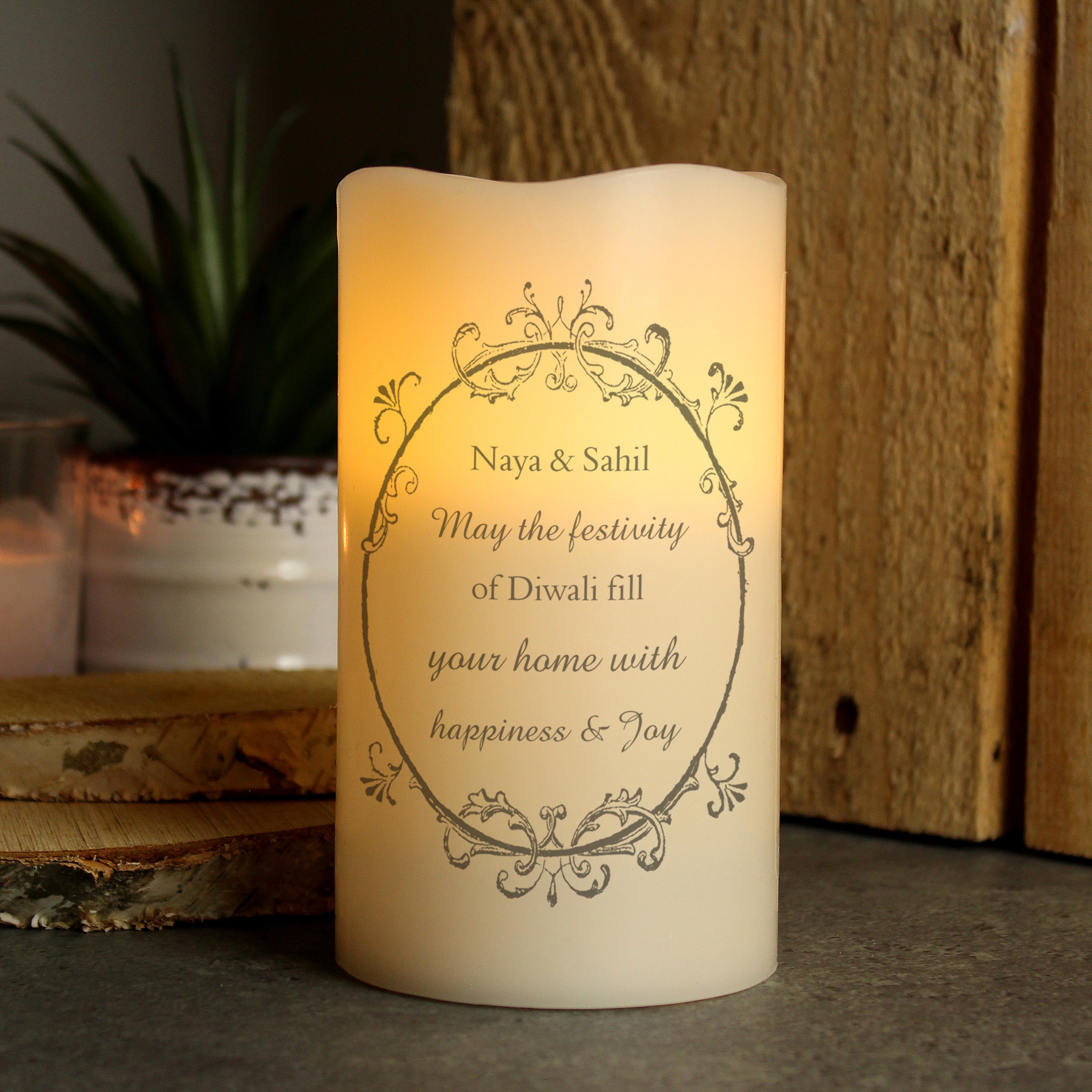 Personalised Ornate Frame LED Candle - gift & personalise