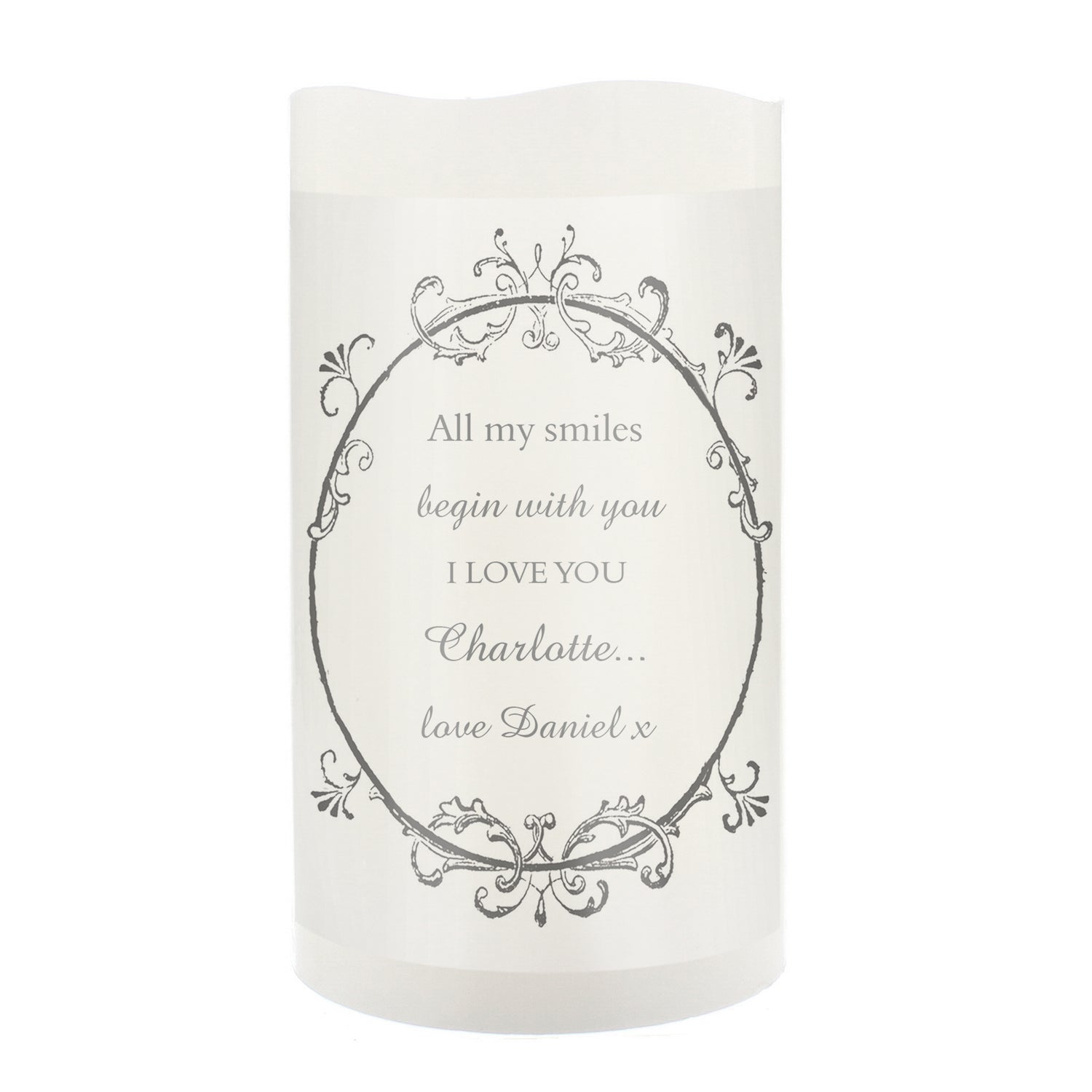 Personalised Ornate Frame LED Candle - gift & personalise