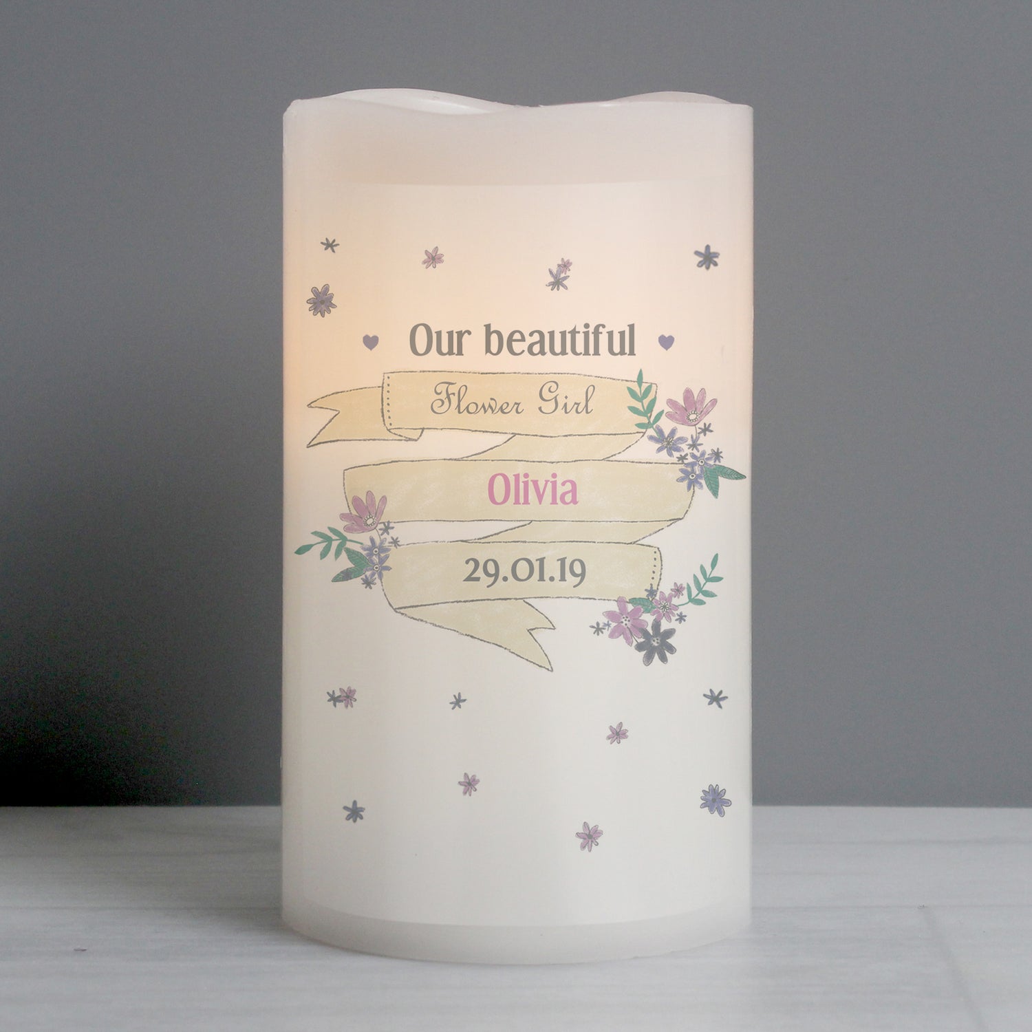 Personalised Garden Bloom LED Candle - gift & personalise