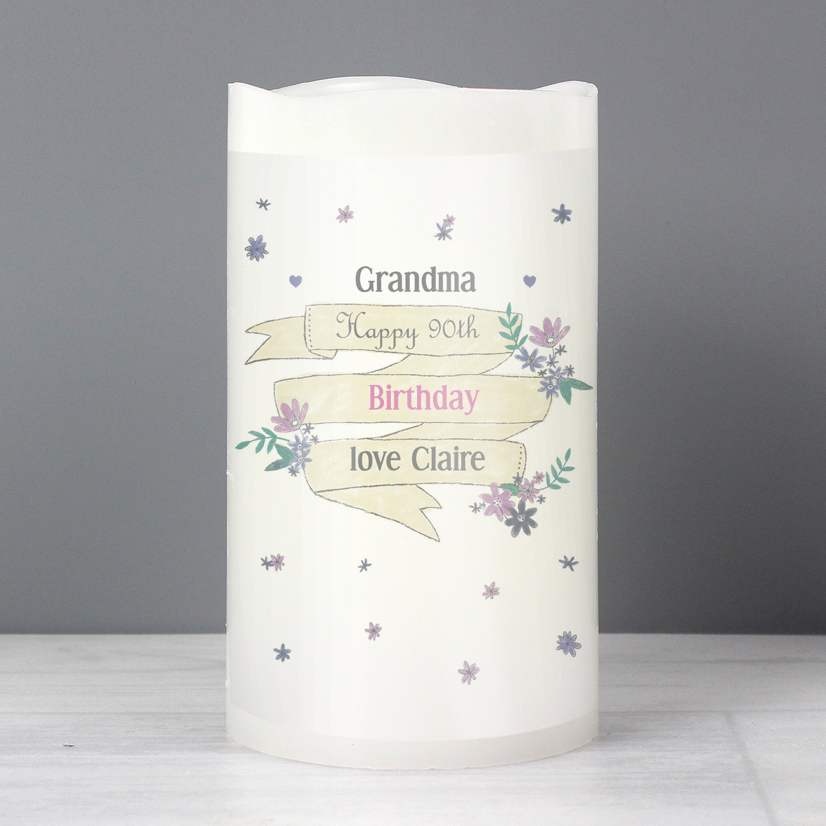 Personalised Garden Bloom LED Candle - gift & personalise